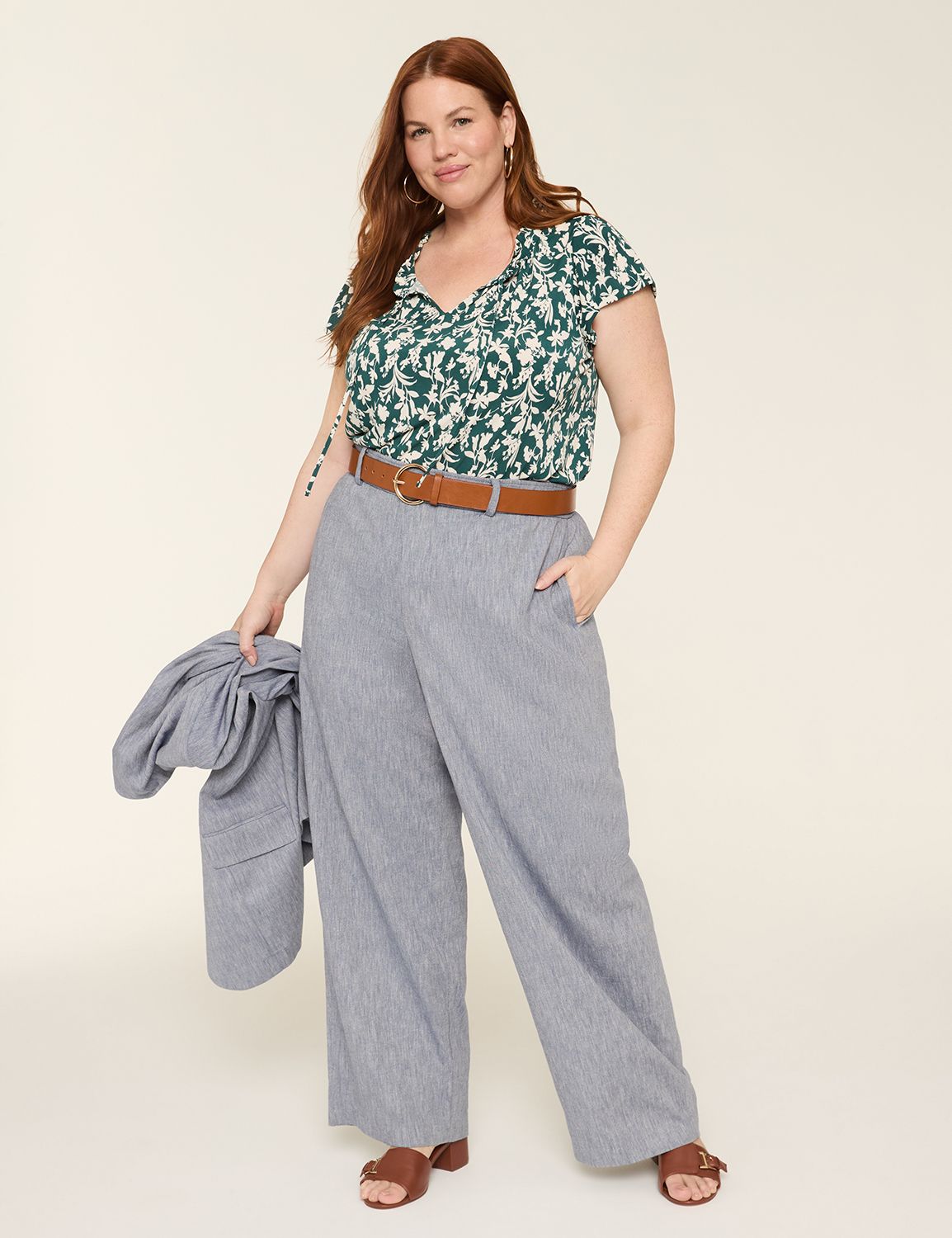 Flutter Sleeve Notched Zen Neck Top Product Image 3