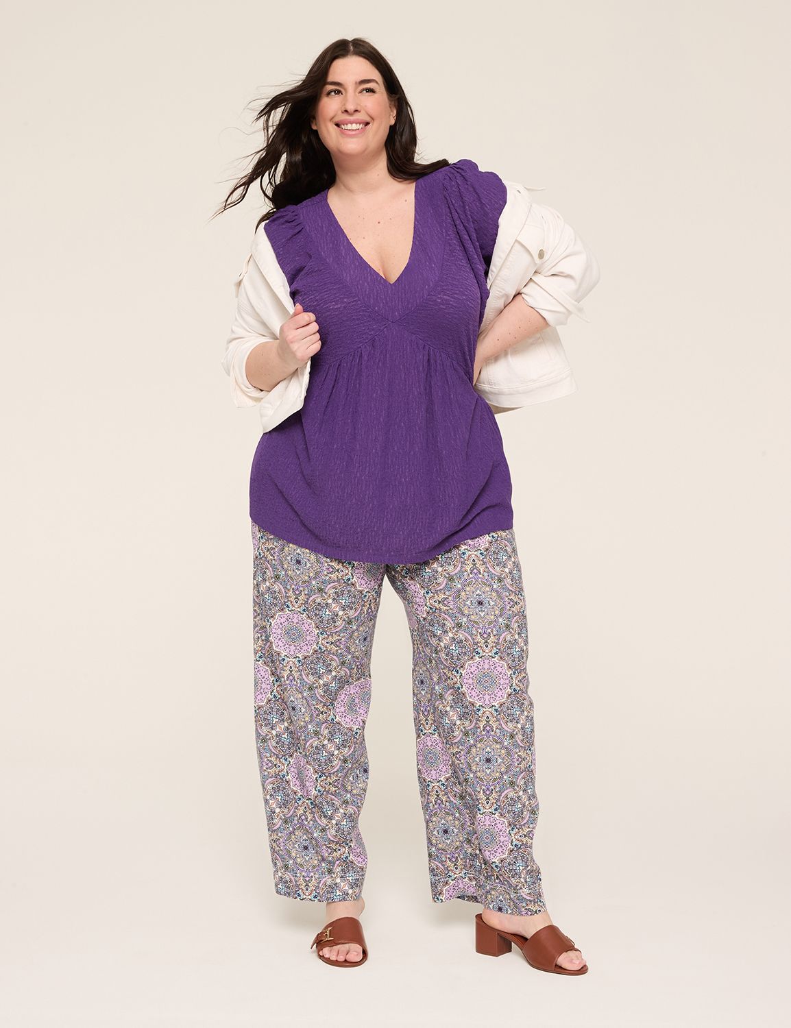 Cupro shrink back dolman split shirt