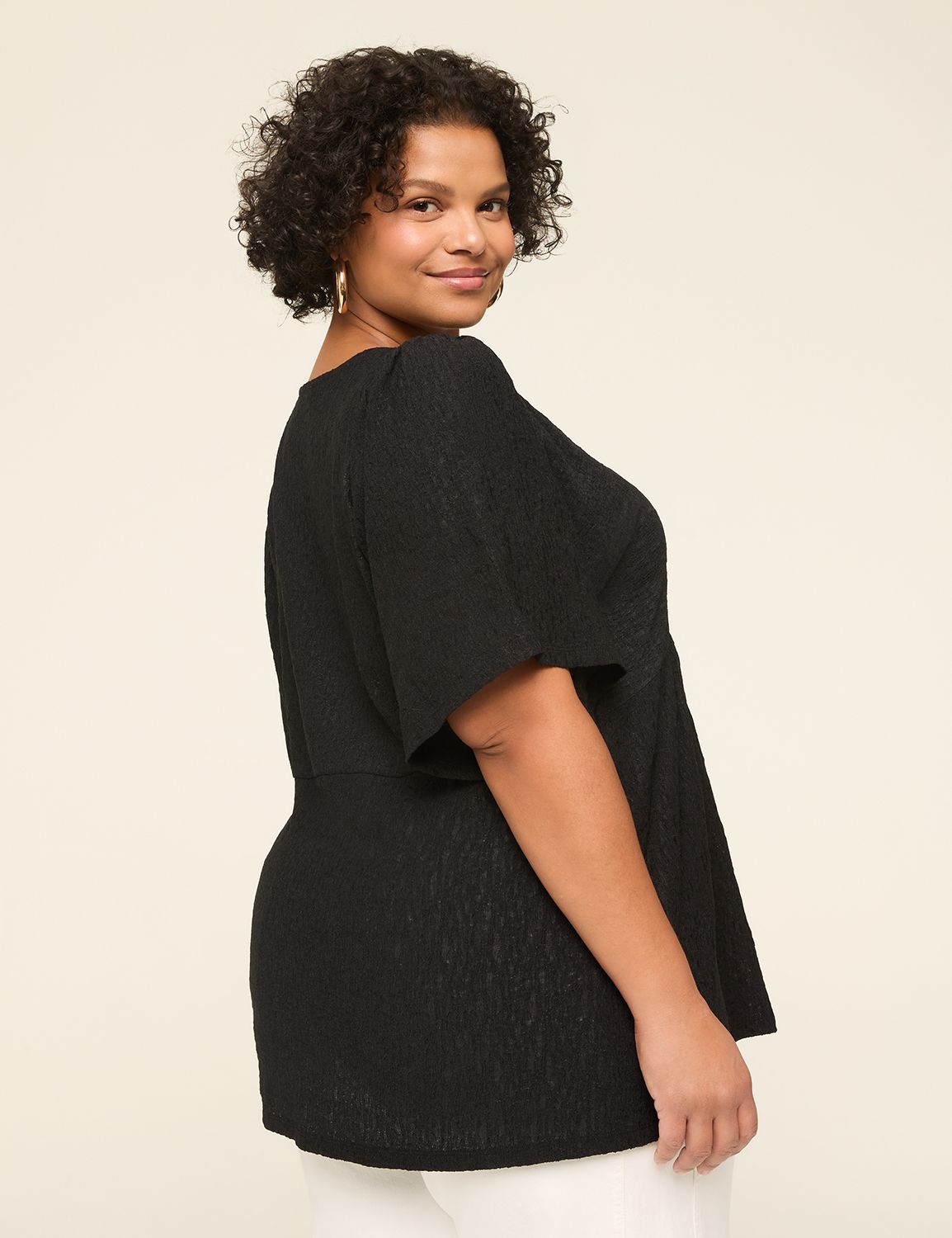 Lavender Satin V Neck Dolman main image 0