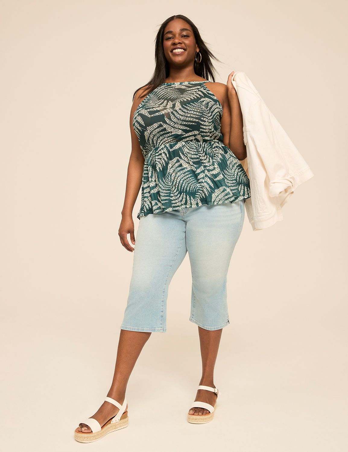 Sleeveless Halter Smocked Front Pep Product Image 3