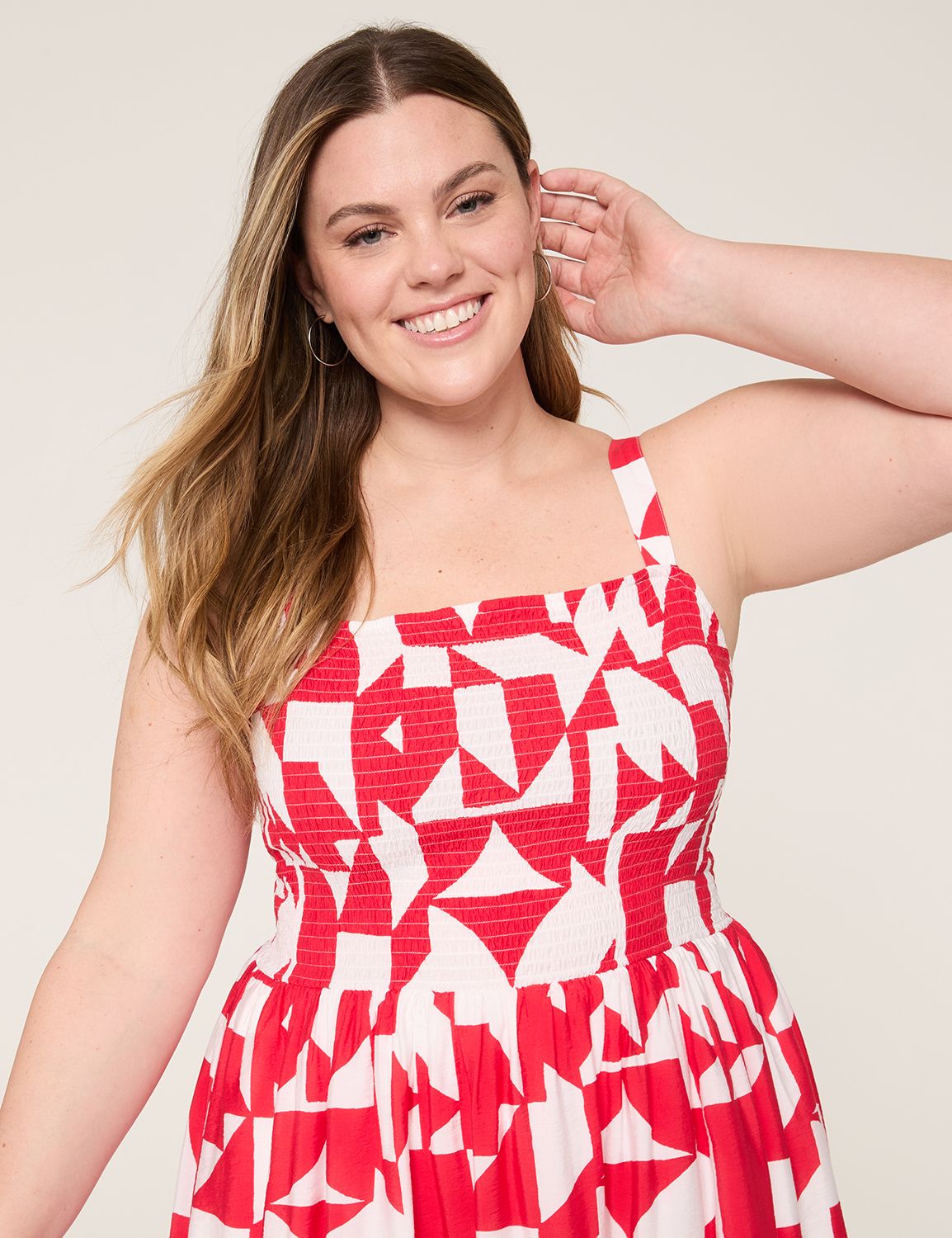 SL SMOCKED TANK DRESS WITH TIE WAIS Product Image 3