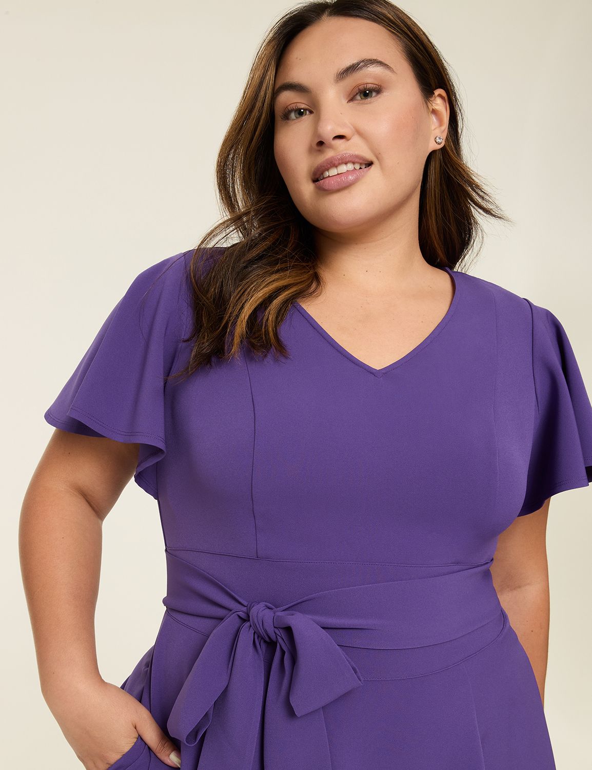 Wrap Dress Lane Bryant Plus Size Women's Lena Dress SS LENA LEVEL HEM MIDI  DRESS 114400 LaneBryant