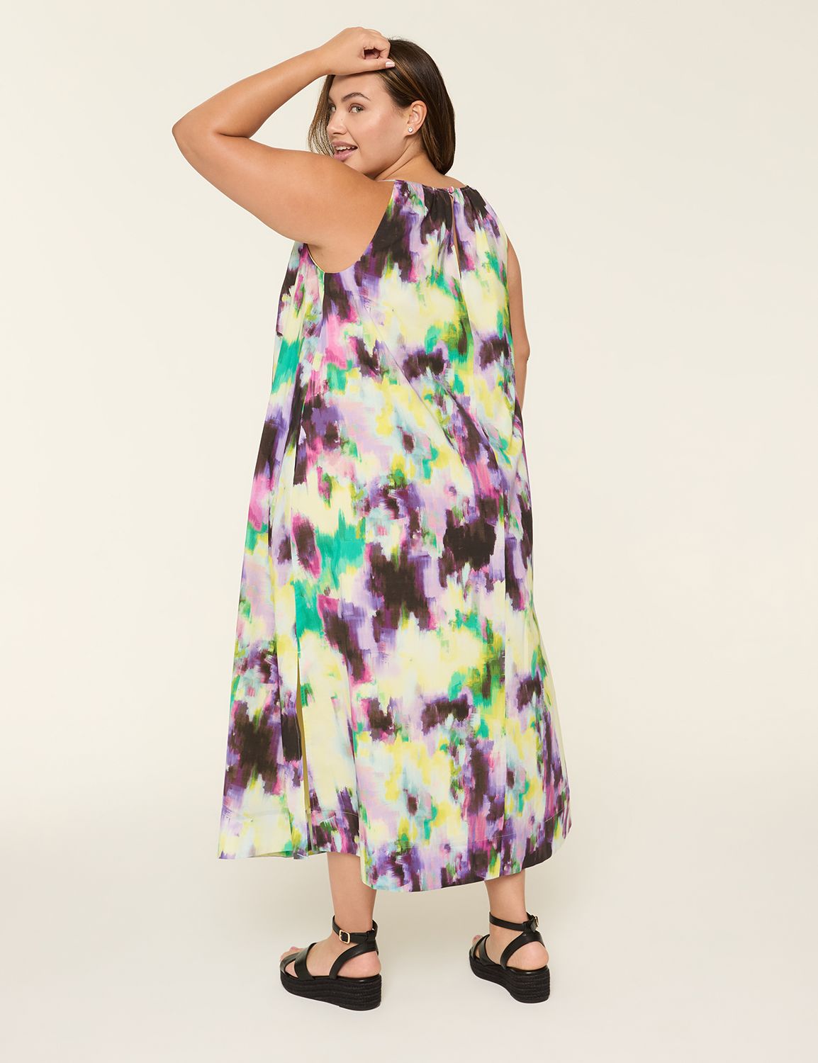 SPAGHETTI STRAP HALTER SHIRRED MAXI Product Image 2