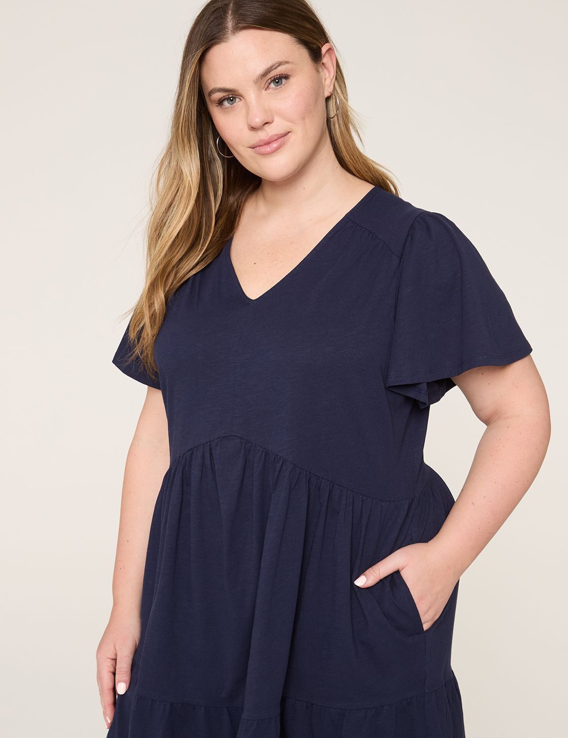 SS VNECK TIERED SWING DRESS 1145200 Product Image 3