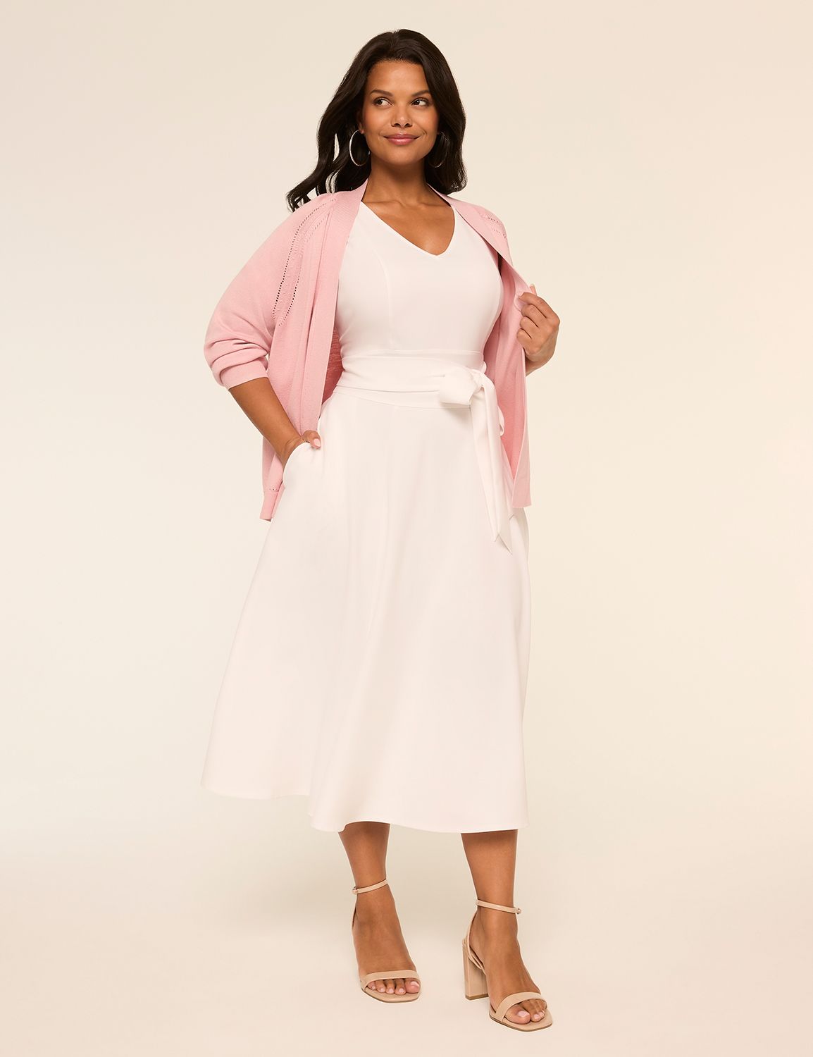 Lena Sleeveless Level-Hem Midi Dress