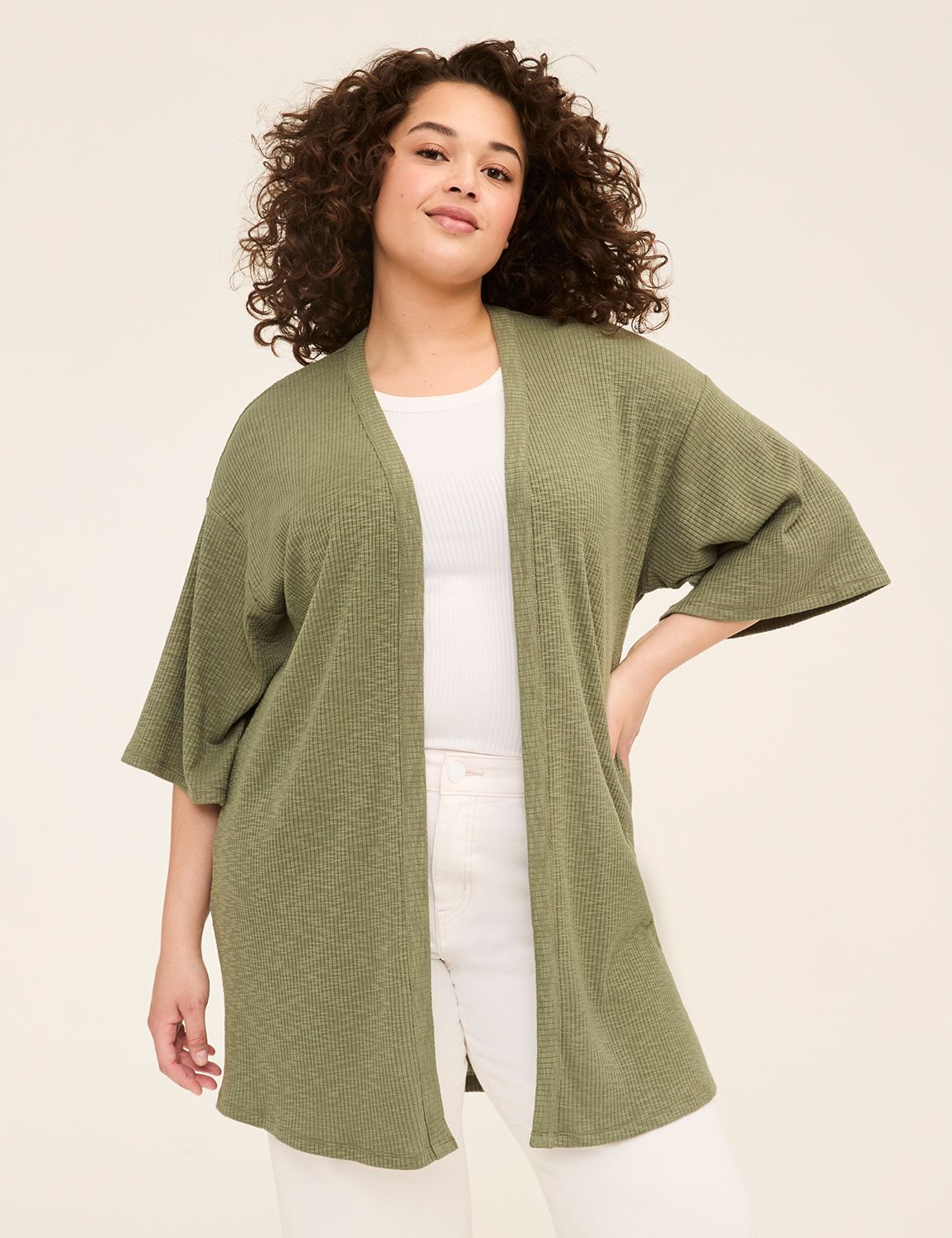 Liz Claiborne Womens Long Sleeve Open Front Scroll Cardigan, Color: Red