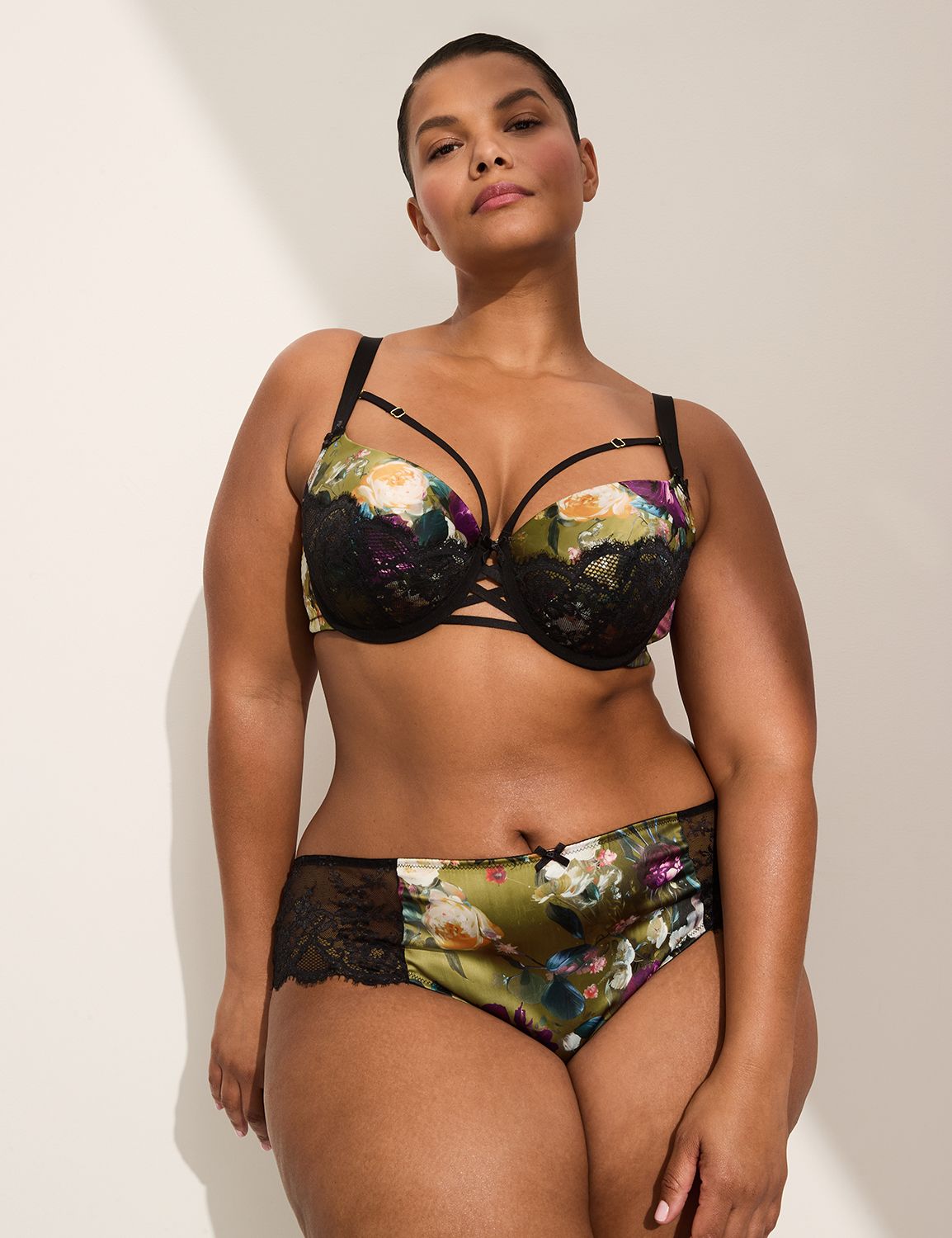 Stretch Satin Lace Back Cheeky 1146 Product Image 3