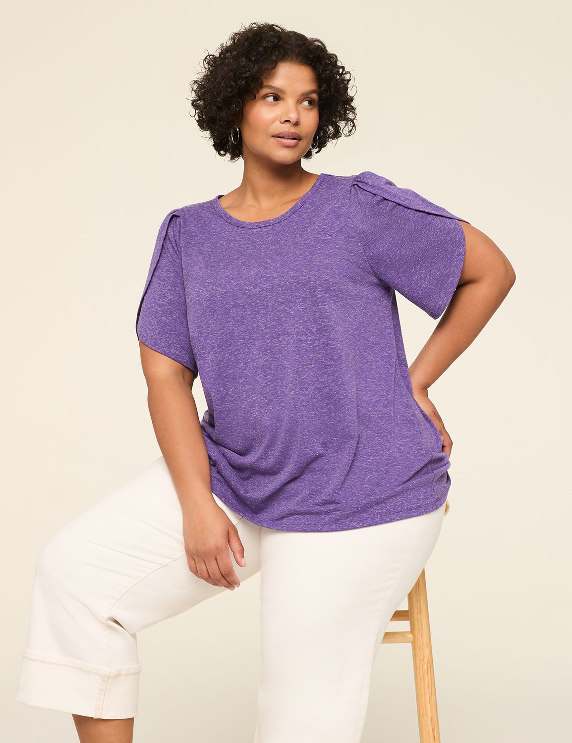 Casual Tulip Short Sleeve Crew Neck Product Image 3