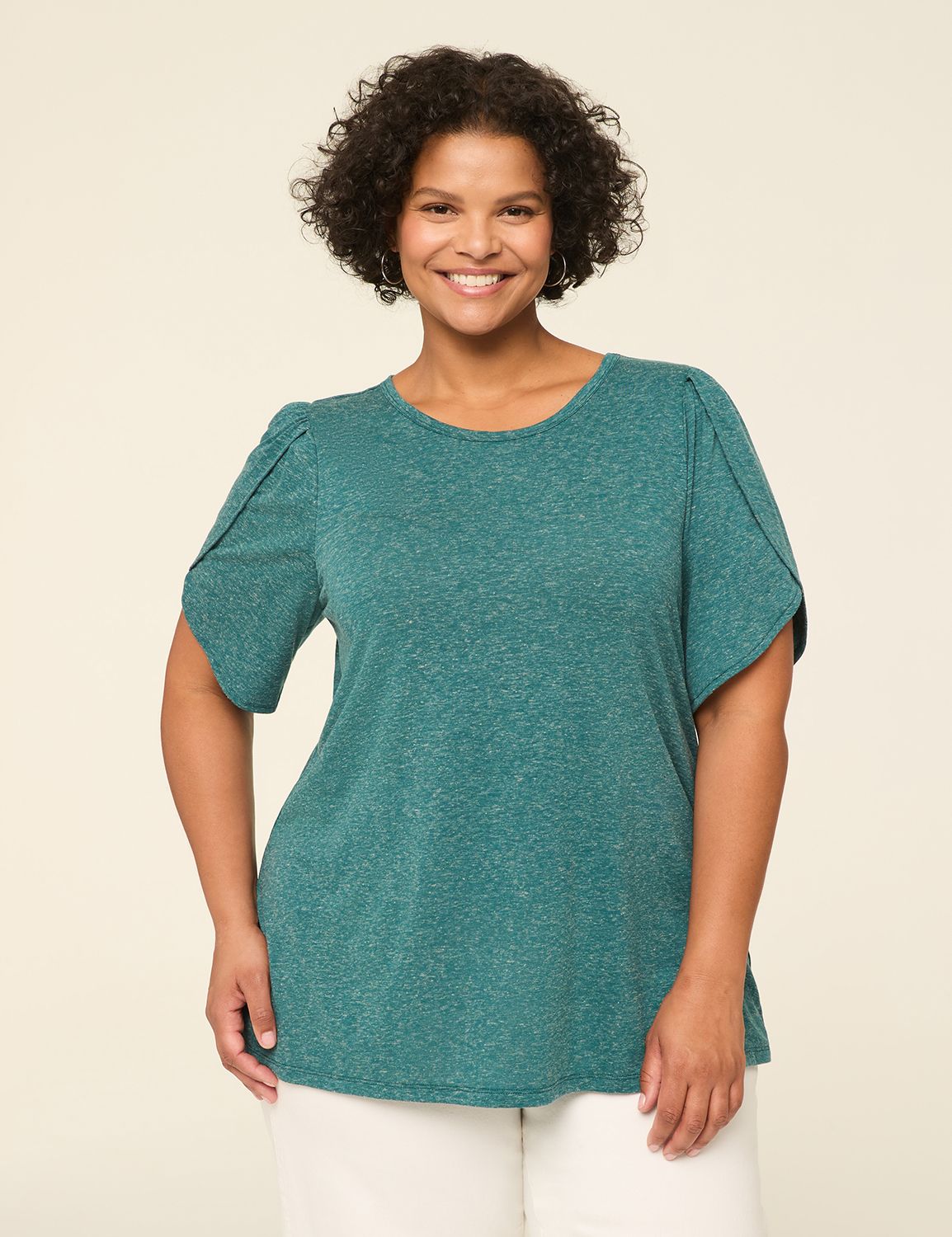 Casual Tulip Short Sleeve Crew Neck Product Image 1