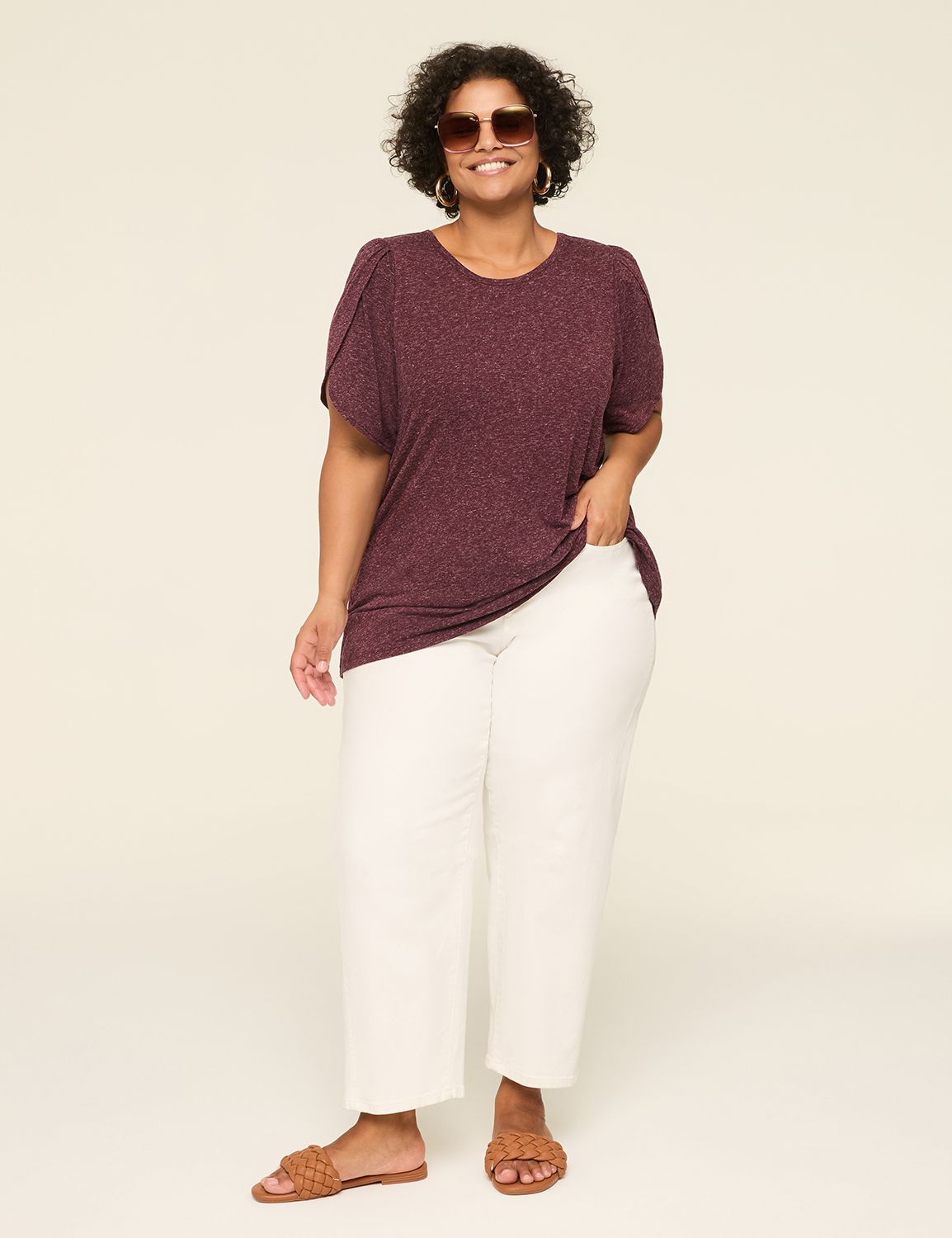 Casual Tulip Short Sleeve Crew Neck Product Image 3