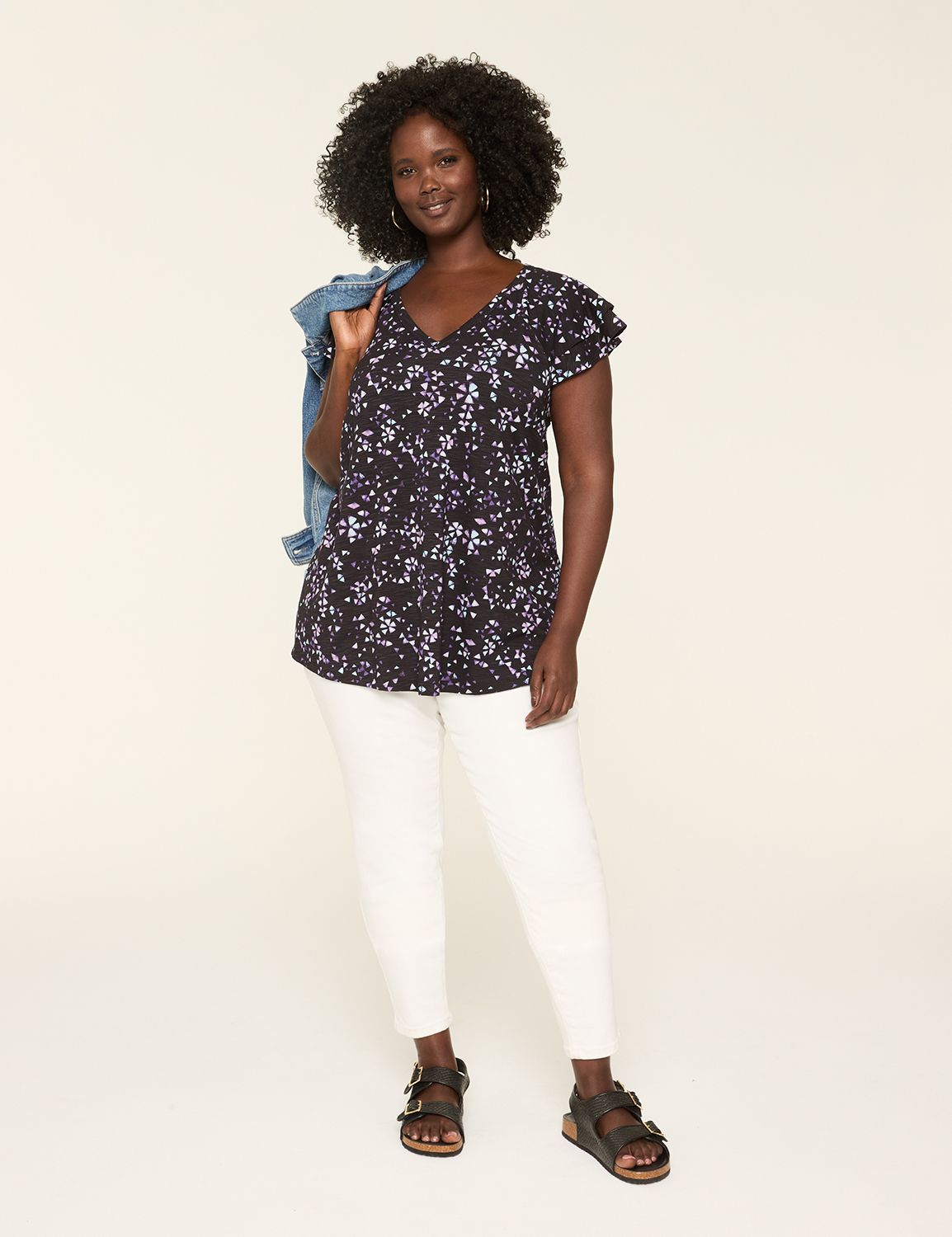 WV Double Flutter Raglan Sleeve V-N Product Image 3