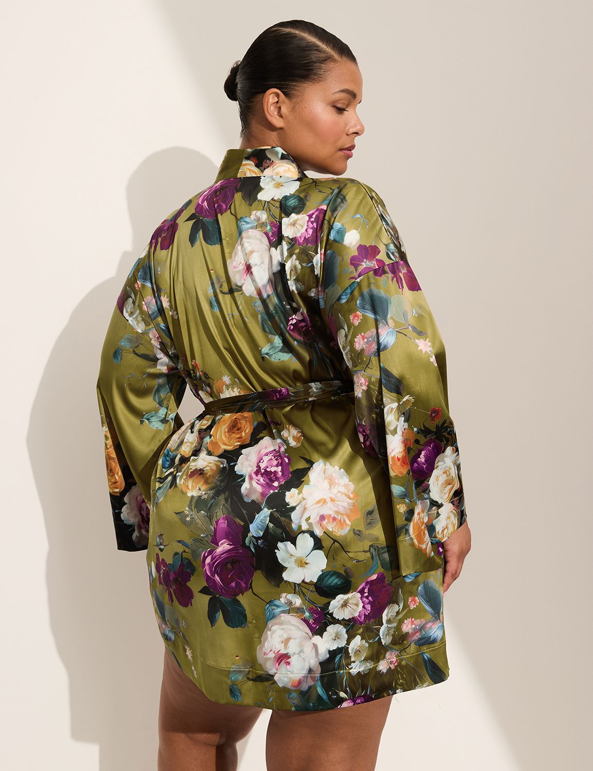 Printed Stretch Satin Robe 1146206- Product Image 2