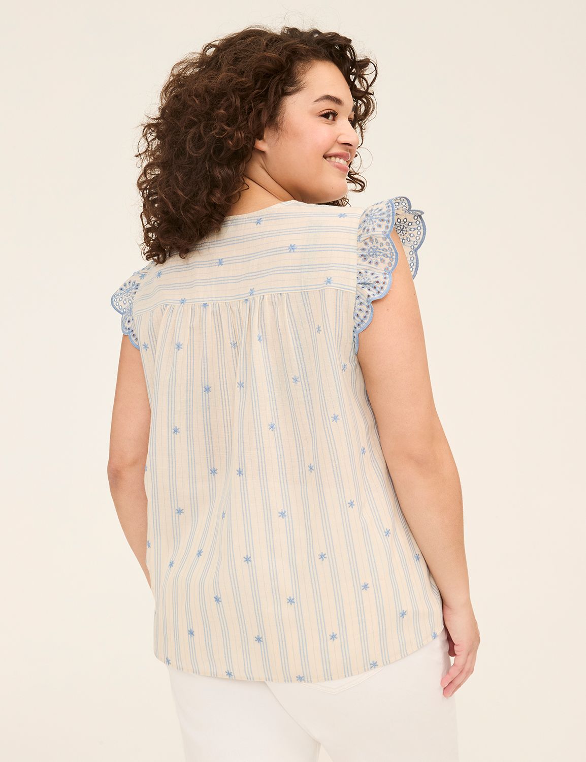 Swing Flutter Sleeve Split Neck Pop Product Image 2