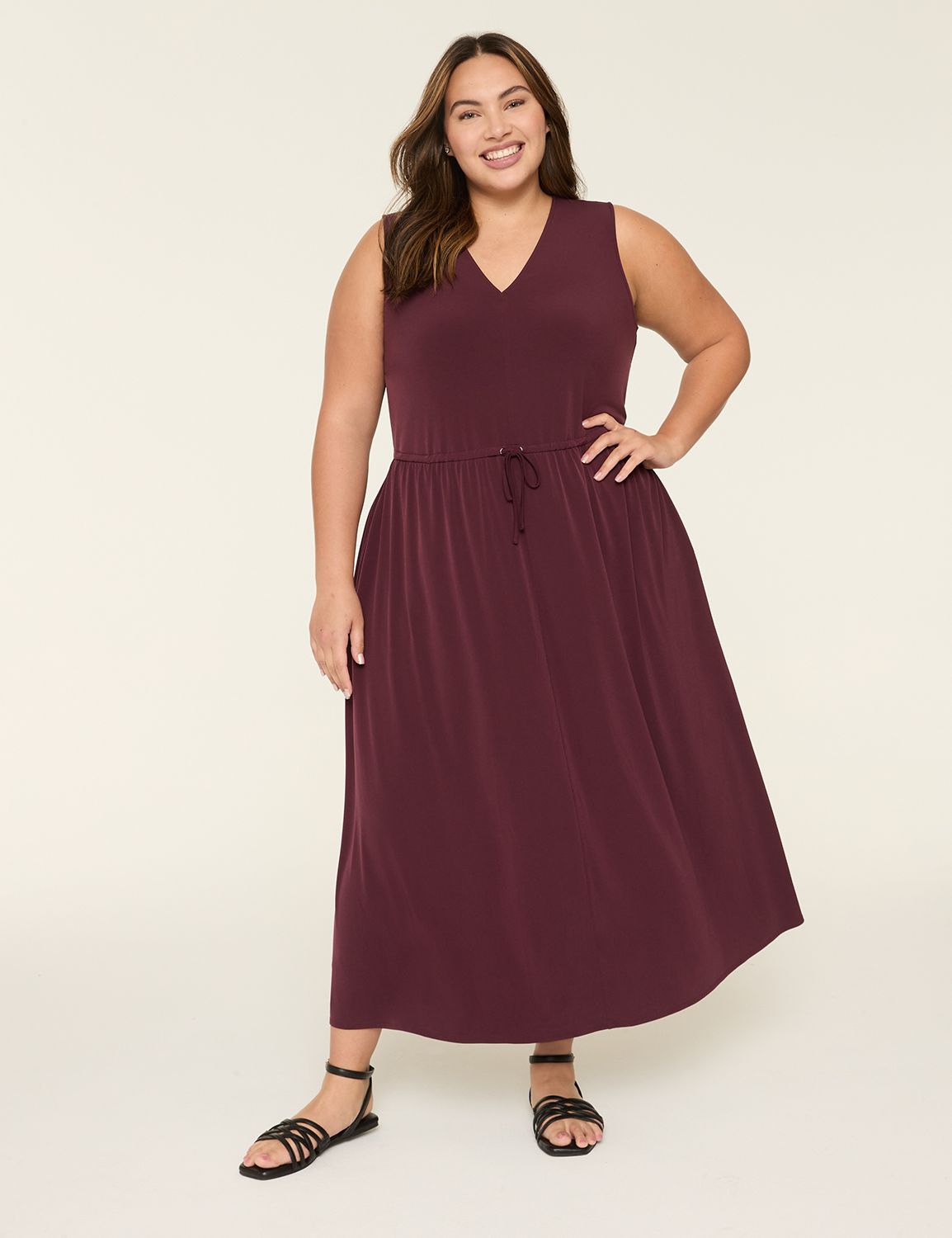 Swing Tie-Waist Jersey Maxi Dress