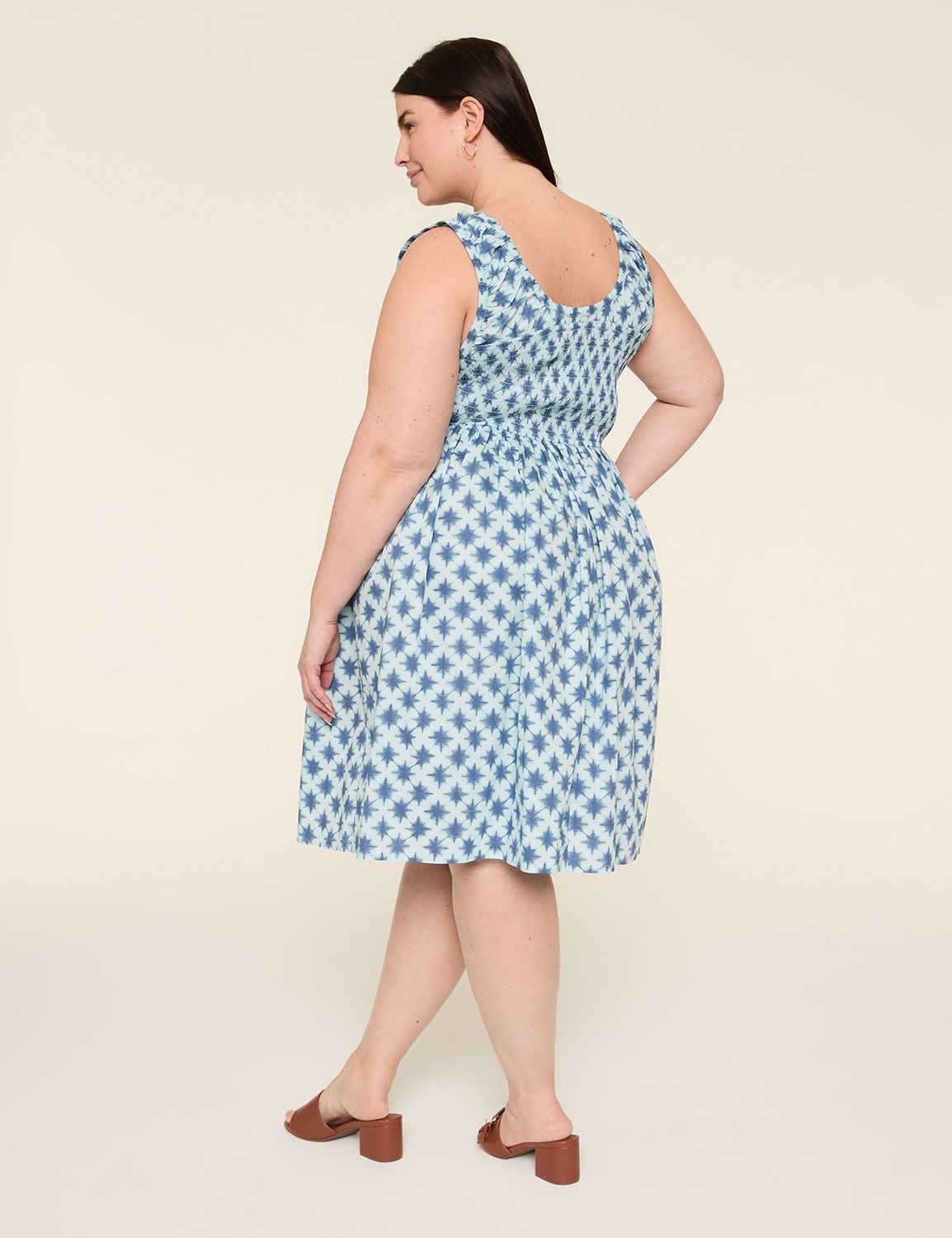 Sleeveless Smocked-Bodice Dress | LaneBryant