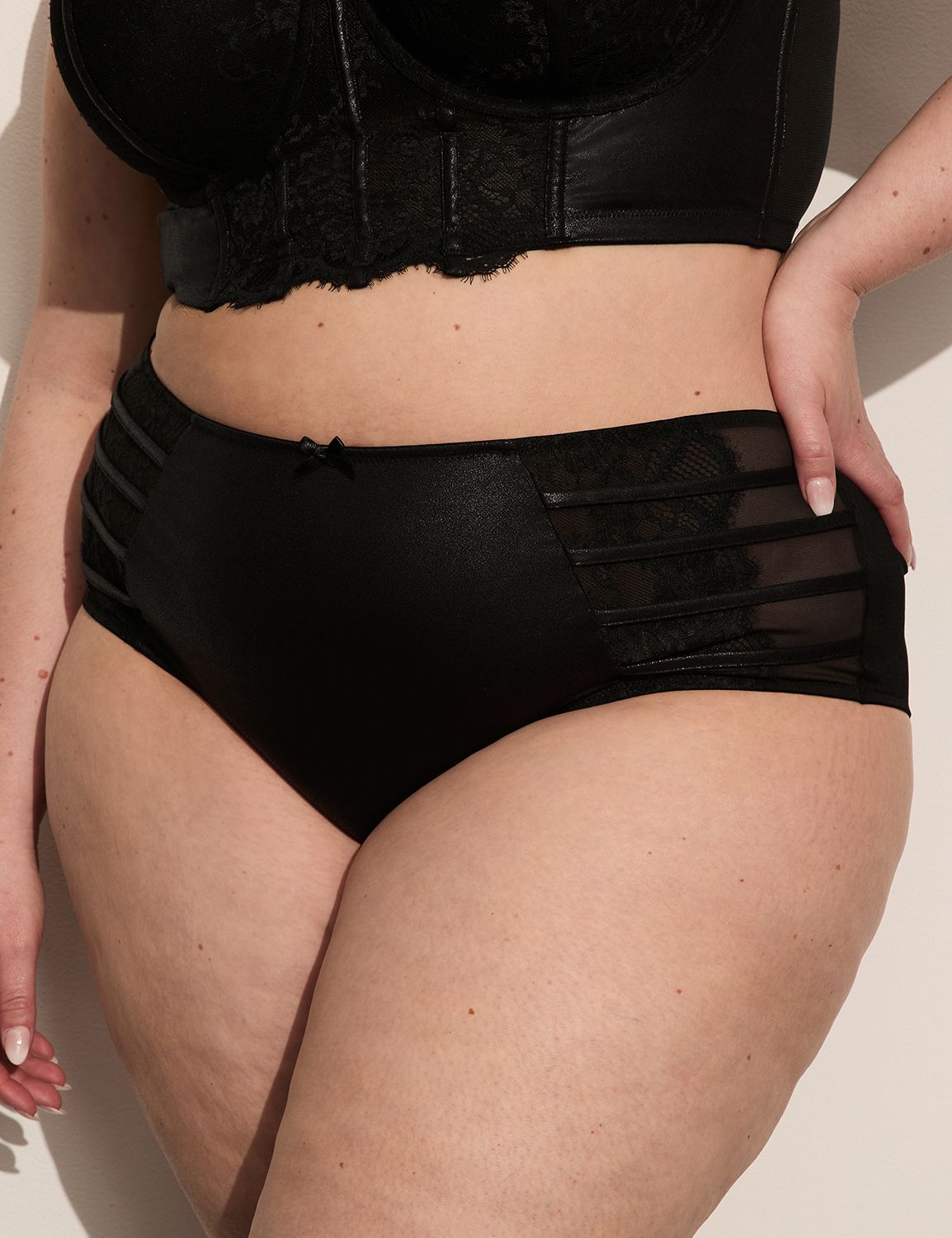 Faux Leather Cheeky Brief Product Image 1