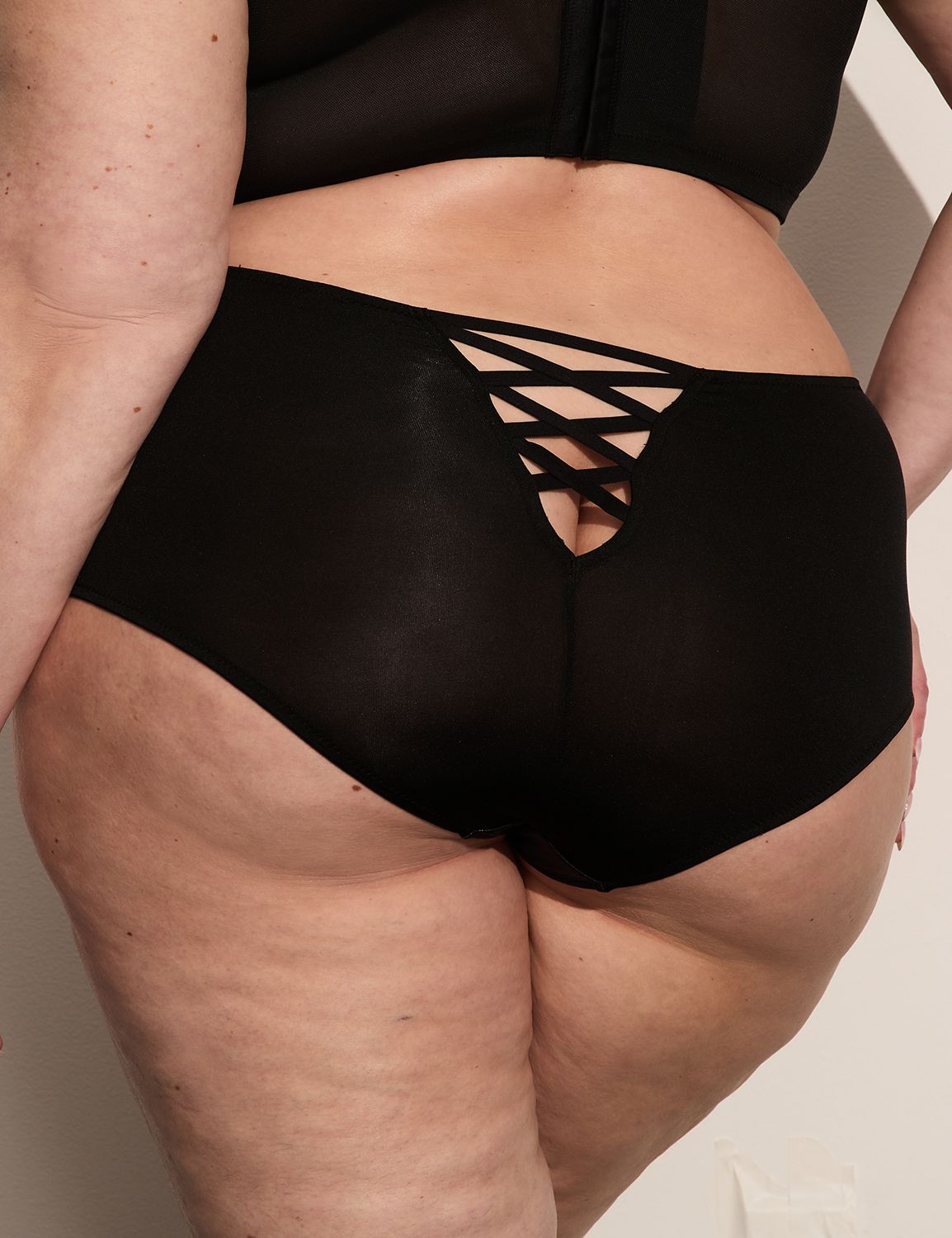 Faux Leather Cheeky Brief Product Image 2