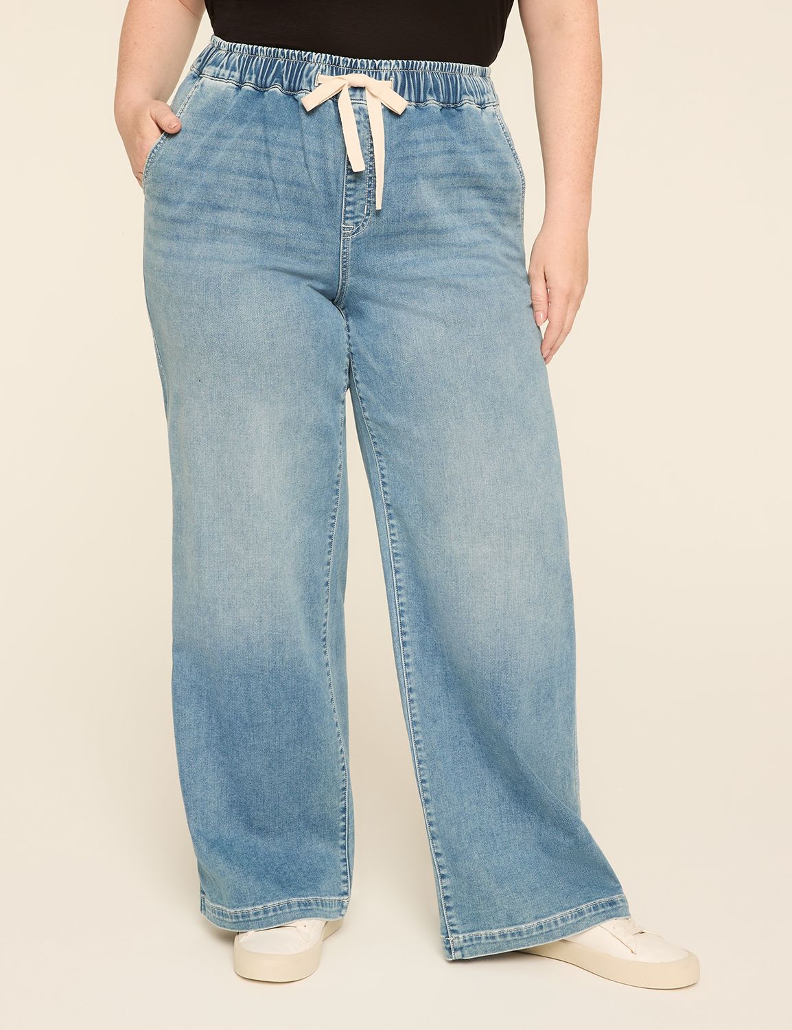 HIGH RISE PULL ON WIDE LEG- SINGAPO | LaneBryant