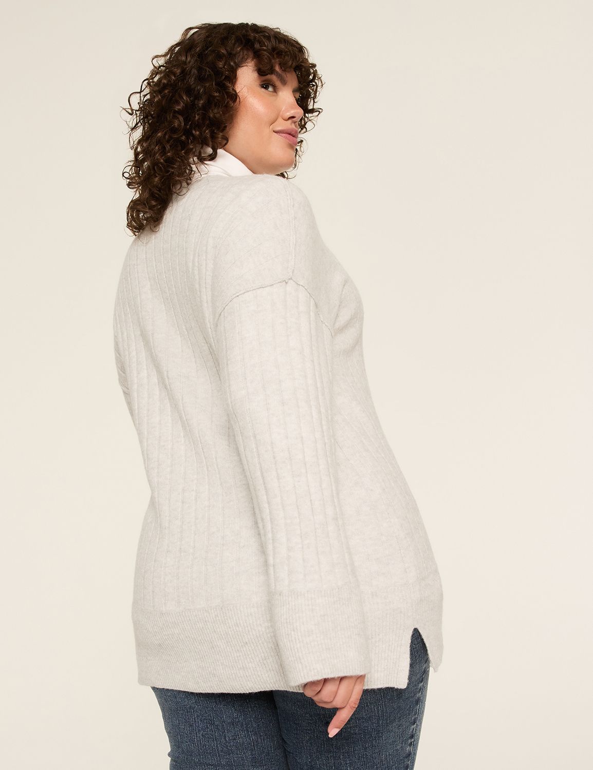 Ribbed Button-Front Cardigan