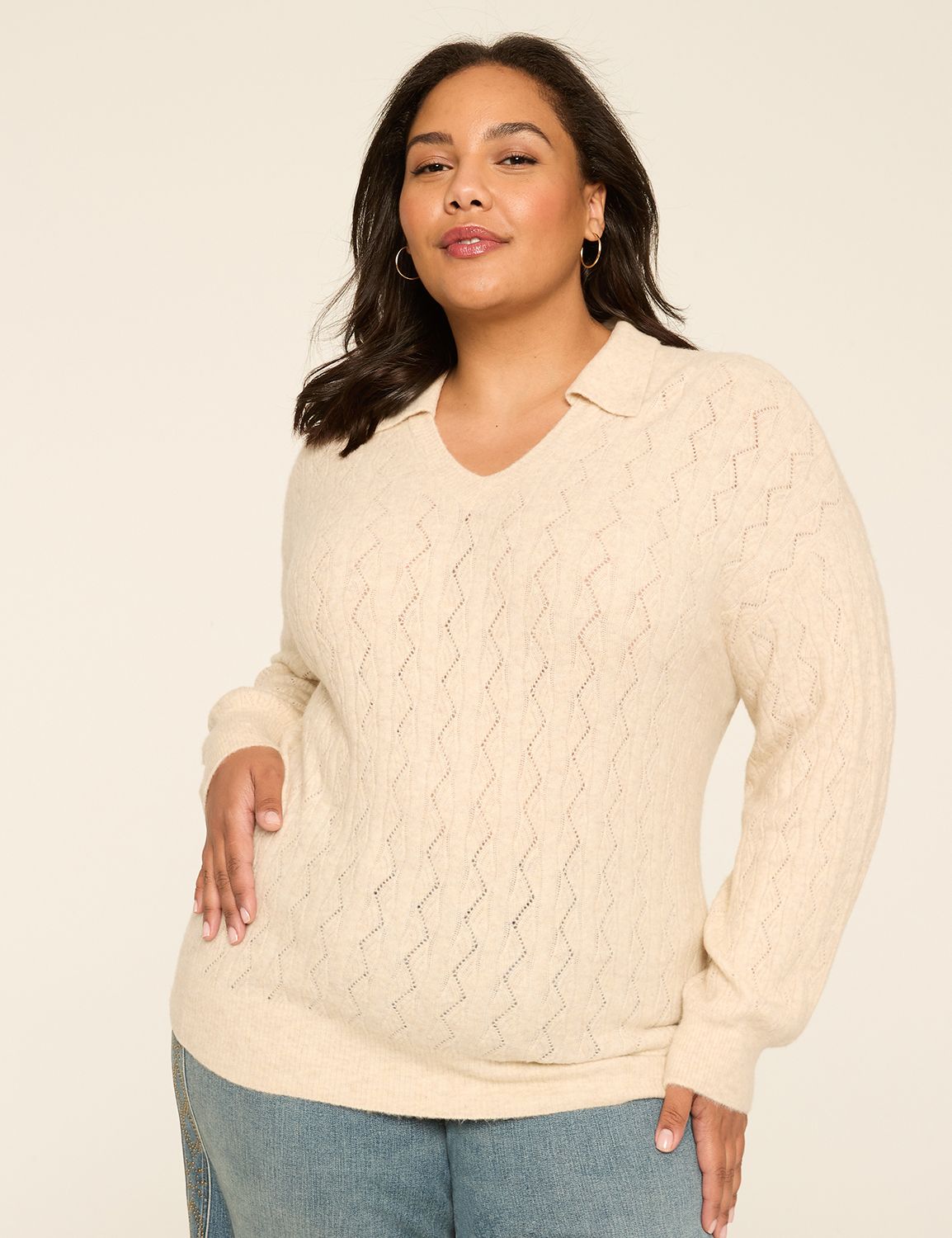 Collared V-Neck Sweater