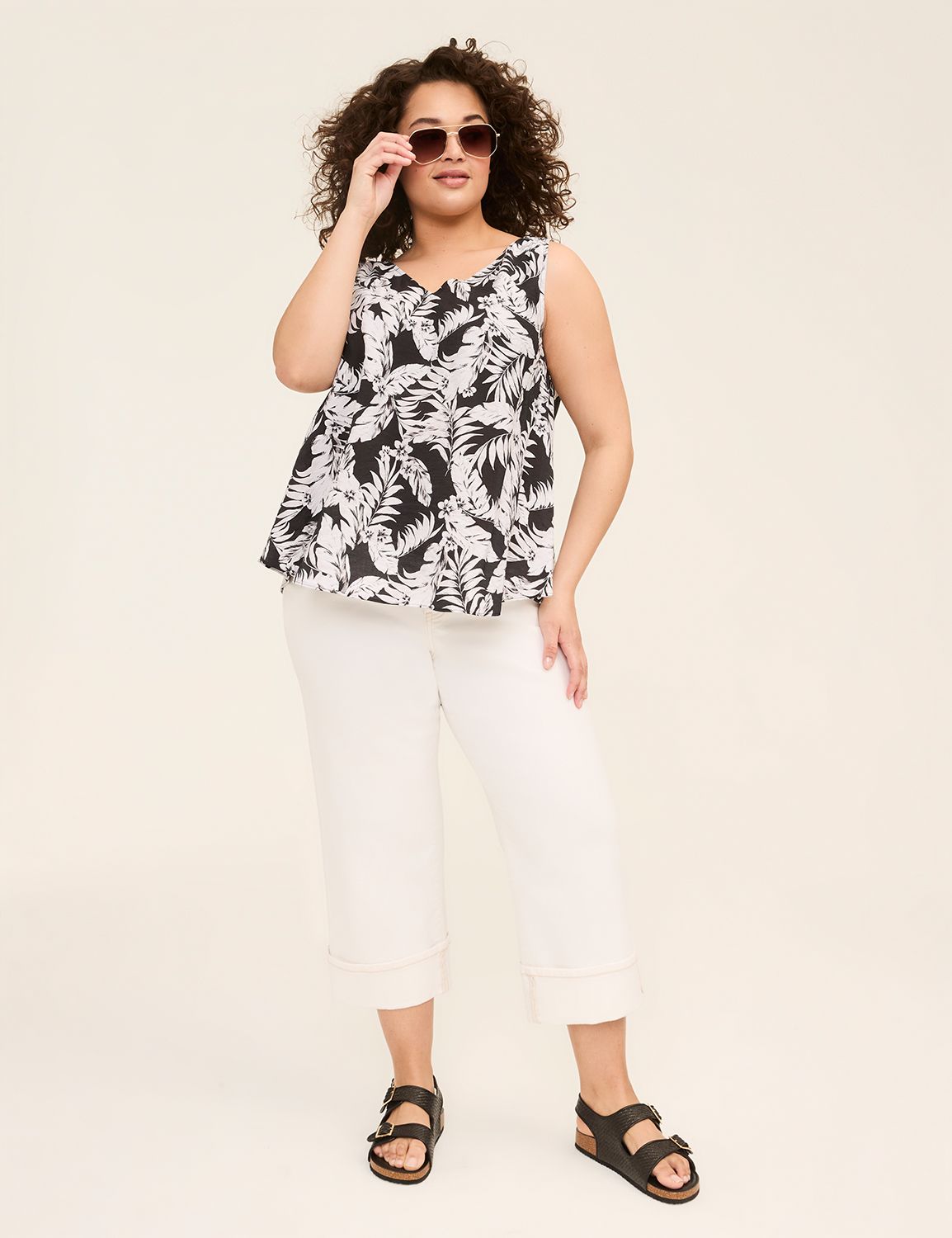 Sleeveless V Neck Swing Tank 114717 | LaneBryant