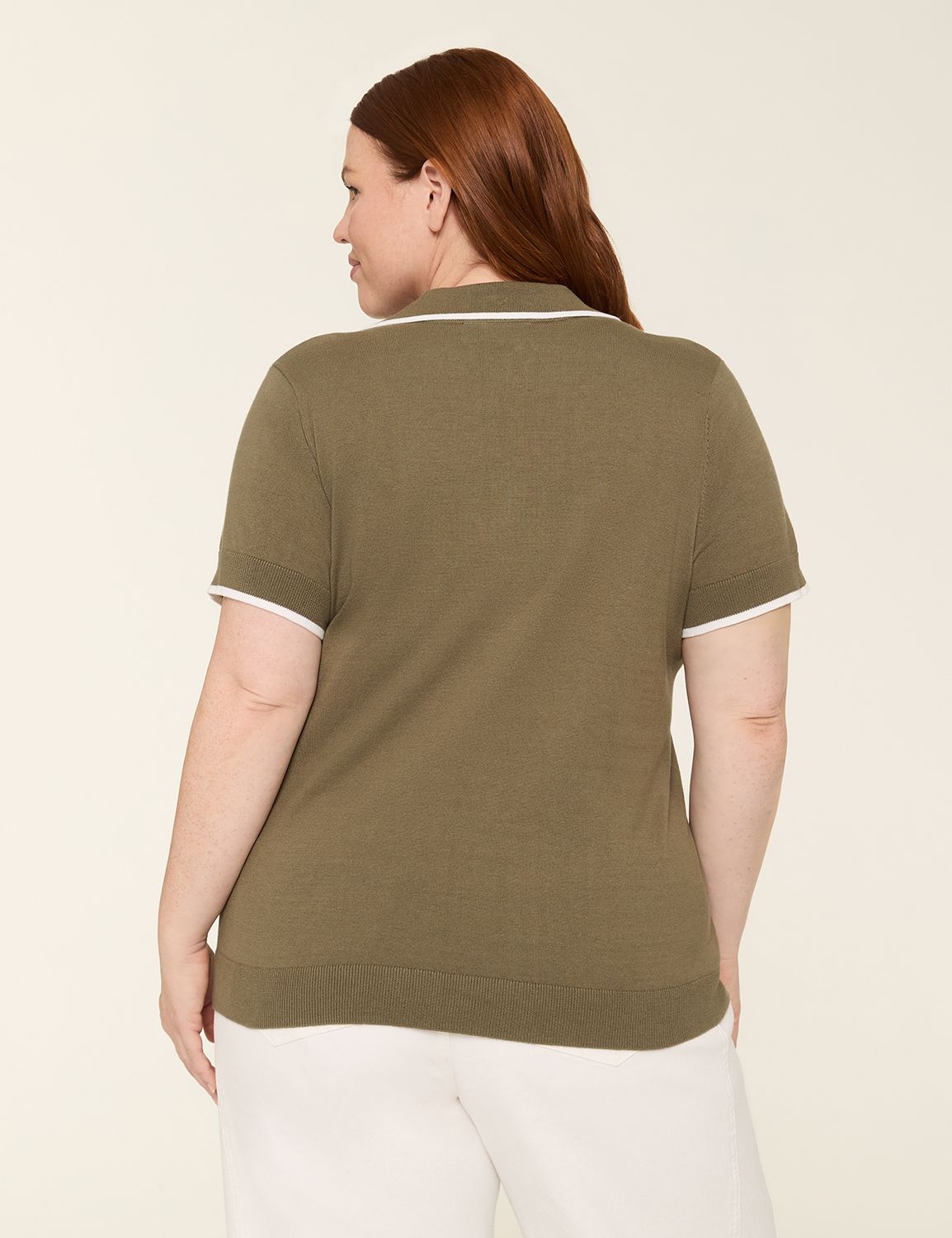 Fitted Short Sleeve Sweater Polo 11 Product Image 2