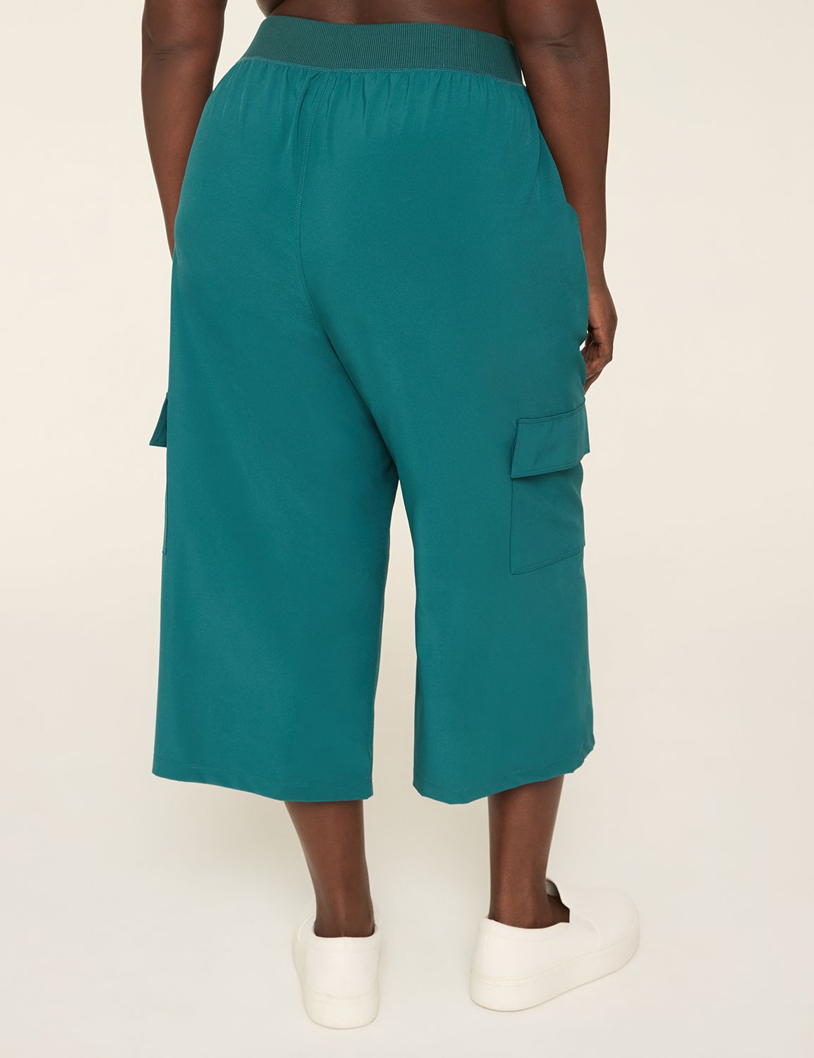 LIVI Stretch Woven Capri Cargo Pant LaneBryant