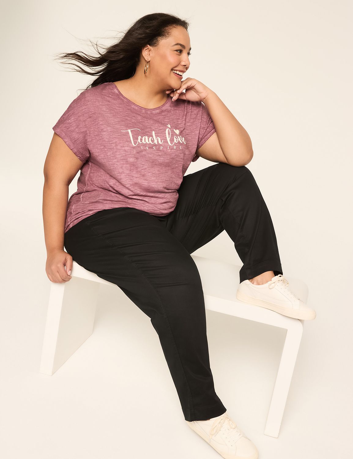 SS Scoop Neck Dolman Graphic: Teach Product Image 3