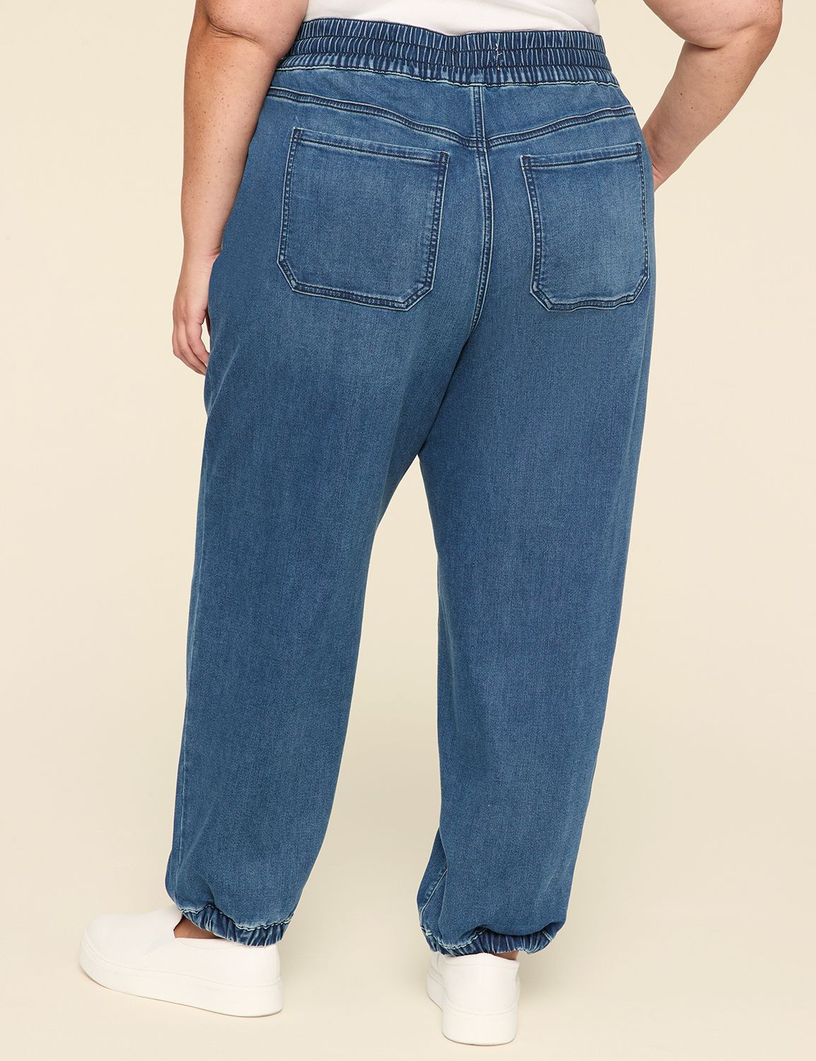 Pull-On Knit Denim Jogger - Medium Wash