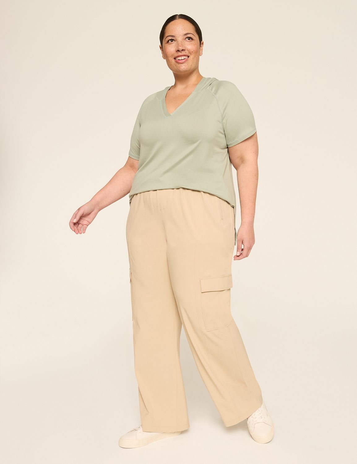 LIVI Stretch Woven Cargo Pant | LaneBryant