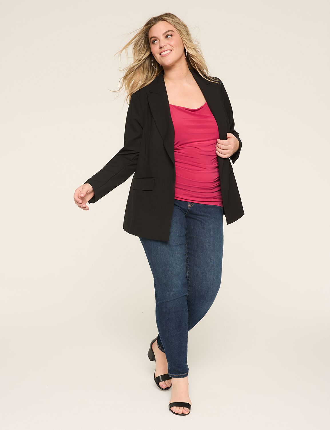 Short Sleeve Square Neck Side Ruche Product Image 3