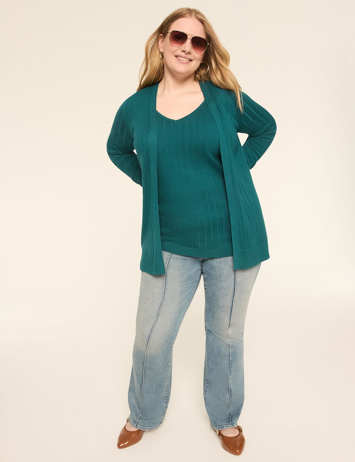 Classic Long Sleeve Open Front Wide Product Image 3