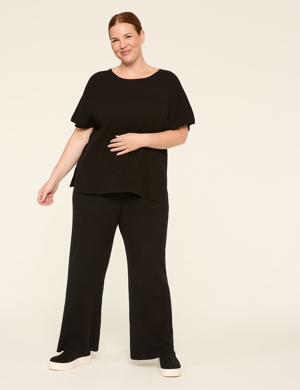 LIVI Mid Rise Sweater Wide Leg Pant Product Image 3