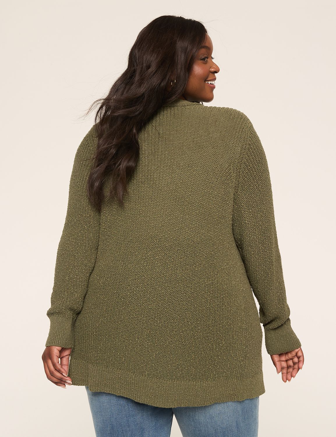 Open-Front Stitch Cardigan