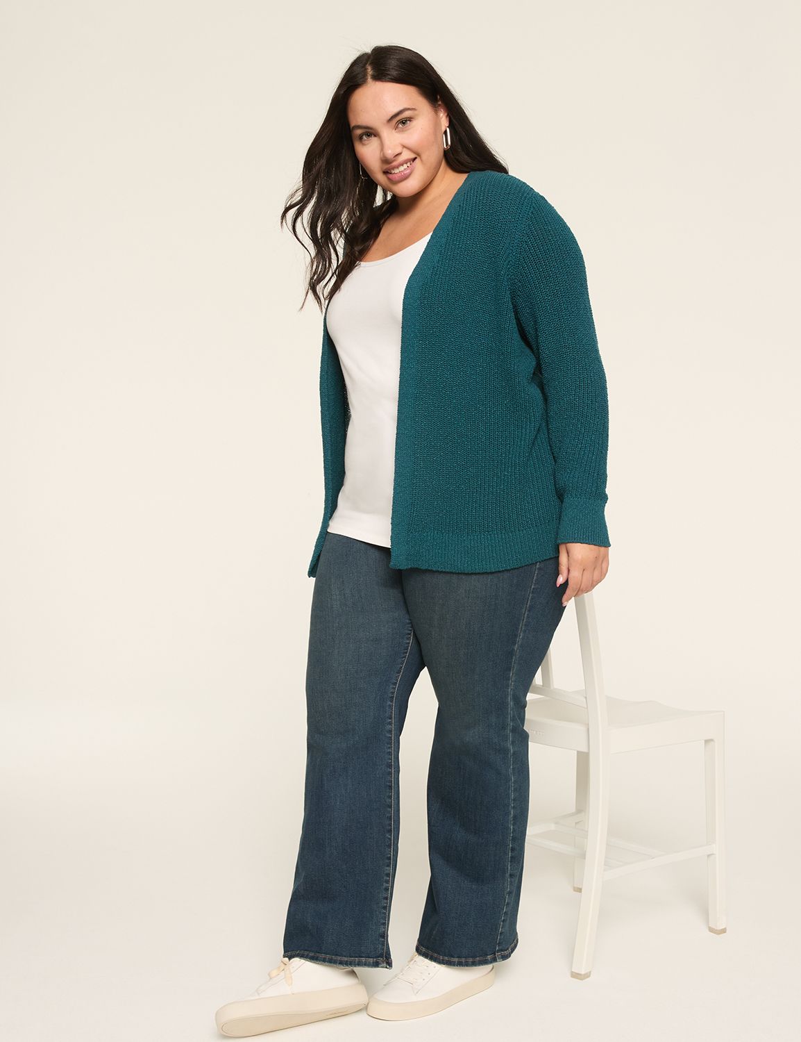 Classic Long Sleeve Open Front Shak Product Image 3