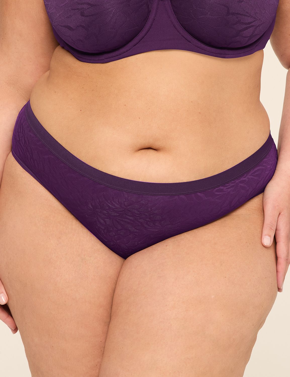 No-Show Hipster Panty With Textured Lace