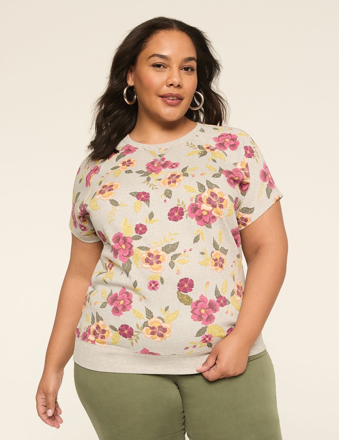 Casual Short Sleeve Crew Neck Ragla Product Image 1