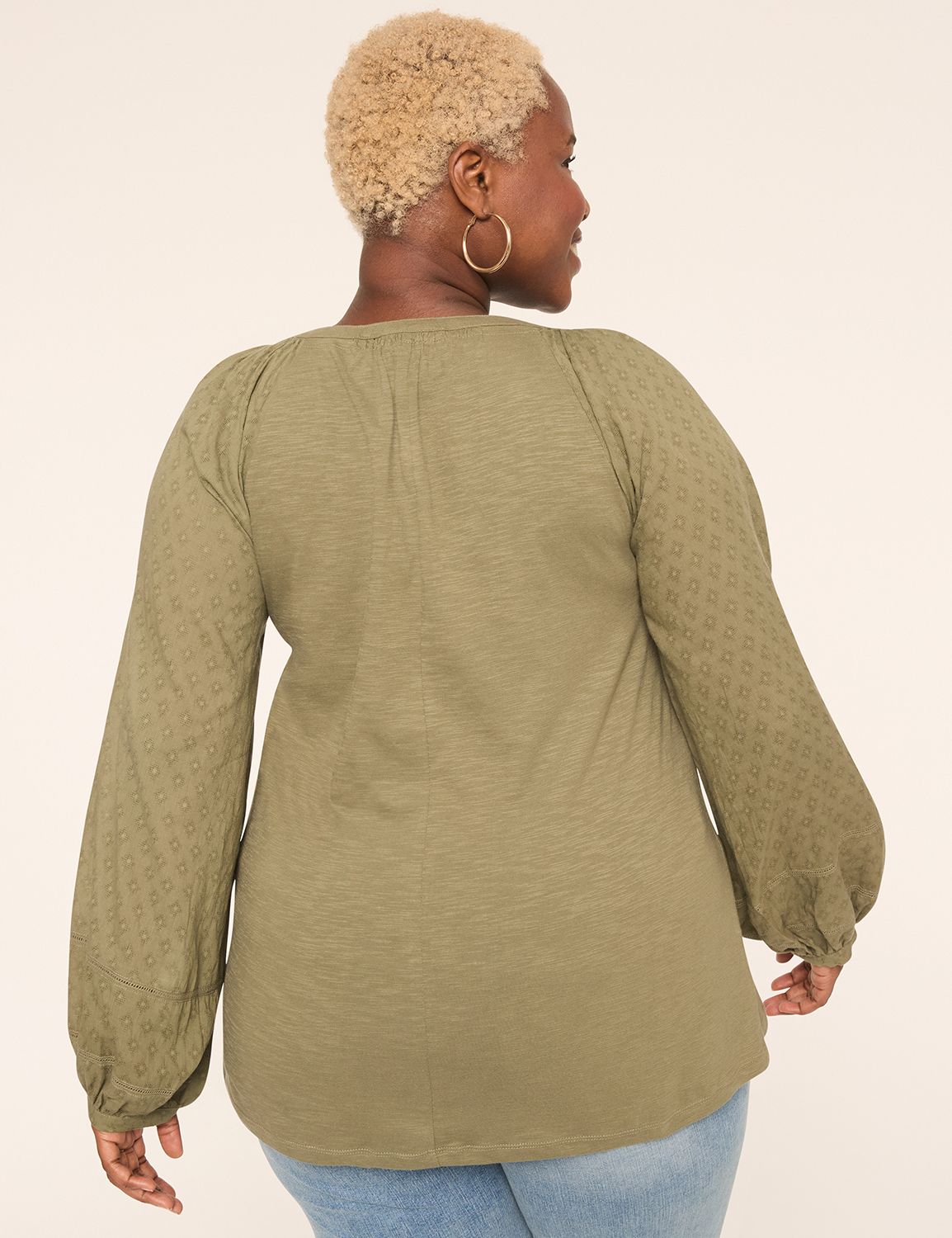 Novelty Woven Long Sleeve w/ Trim S Product Image 2