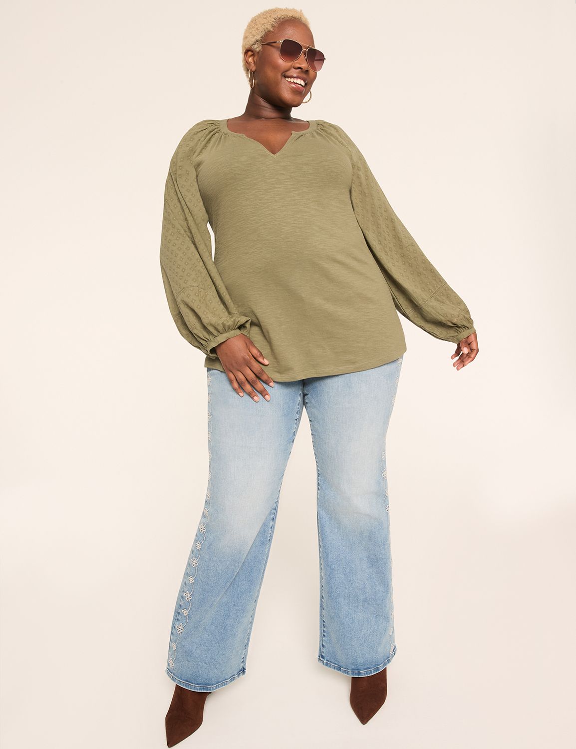 Novelty Woven Long Sleeve w/ Trim S Product Image 3