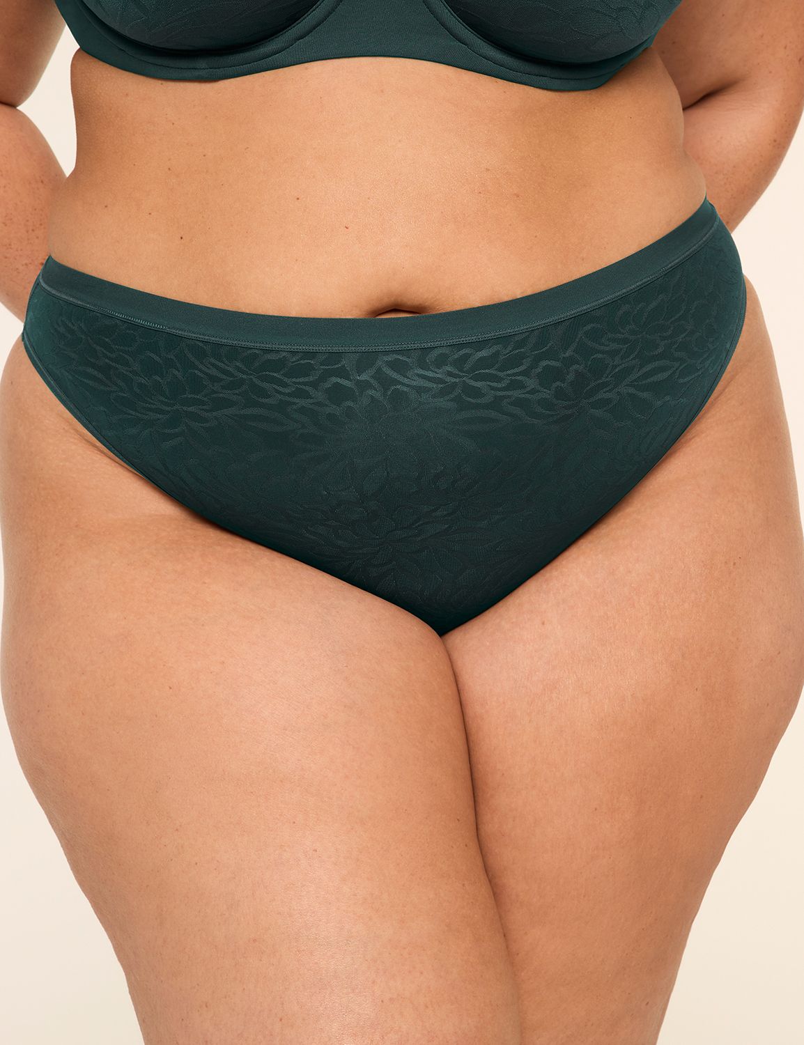 No-Show French Cut Brief Panty With Textured Lace