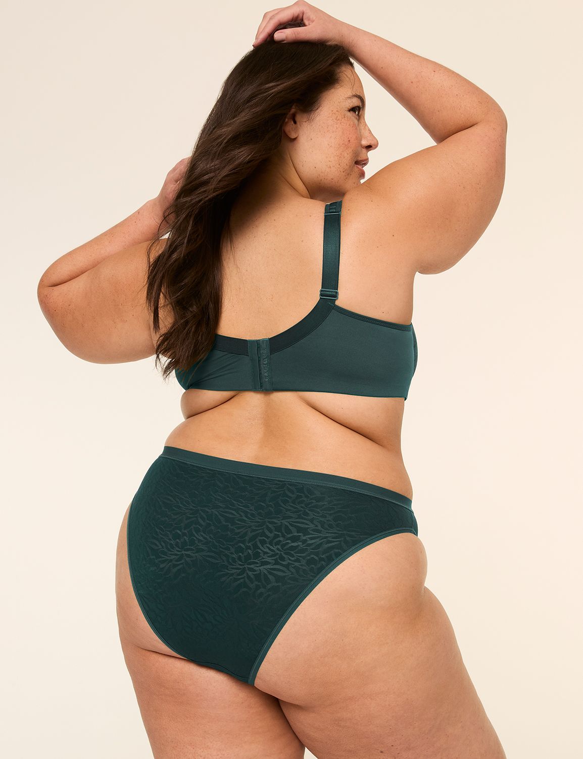 No-Show French Cut Brief Panty With Textured Lace