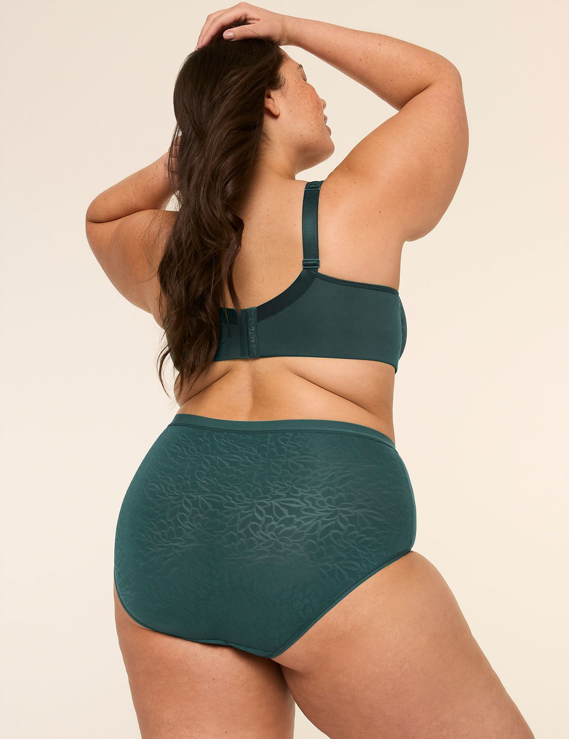 No-Show Full Brief Panty With Textured Lace