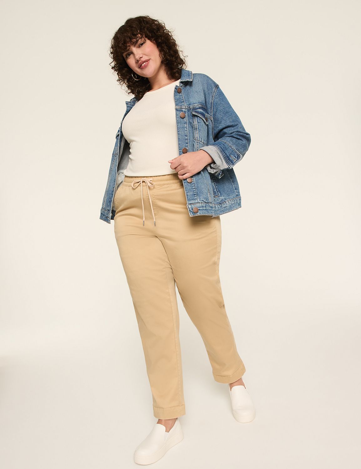 Casual Pull-on Ankle Sateen Chino LaneBryant