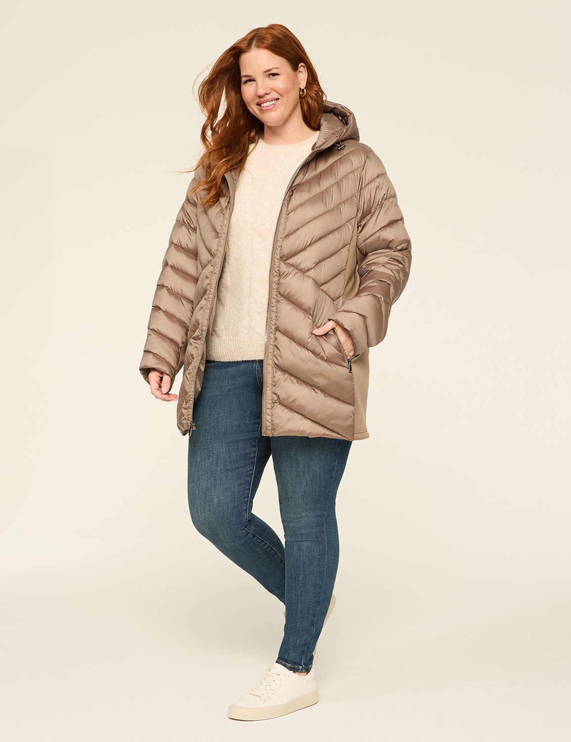 (Bernardo) Midi Puffer Neoprene Mix Product Image 3