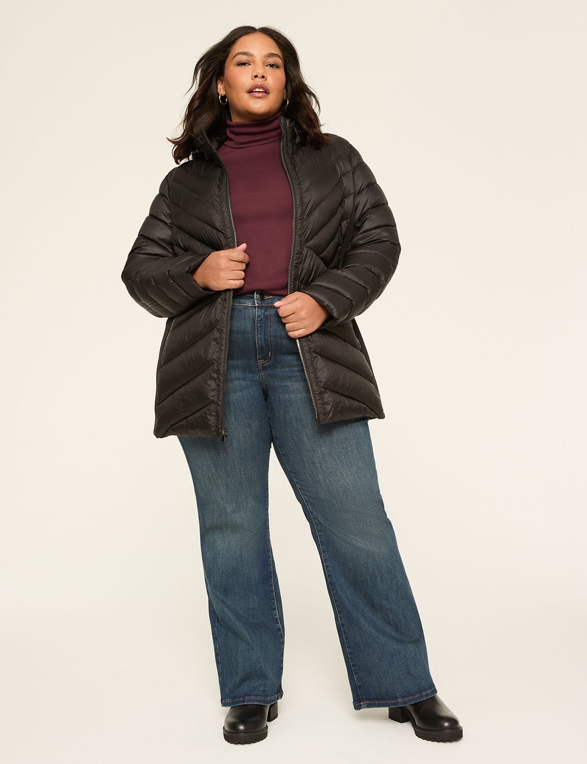 (Bernardo) Midi Puffer Neoprene Mix Product Image 3