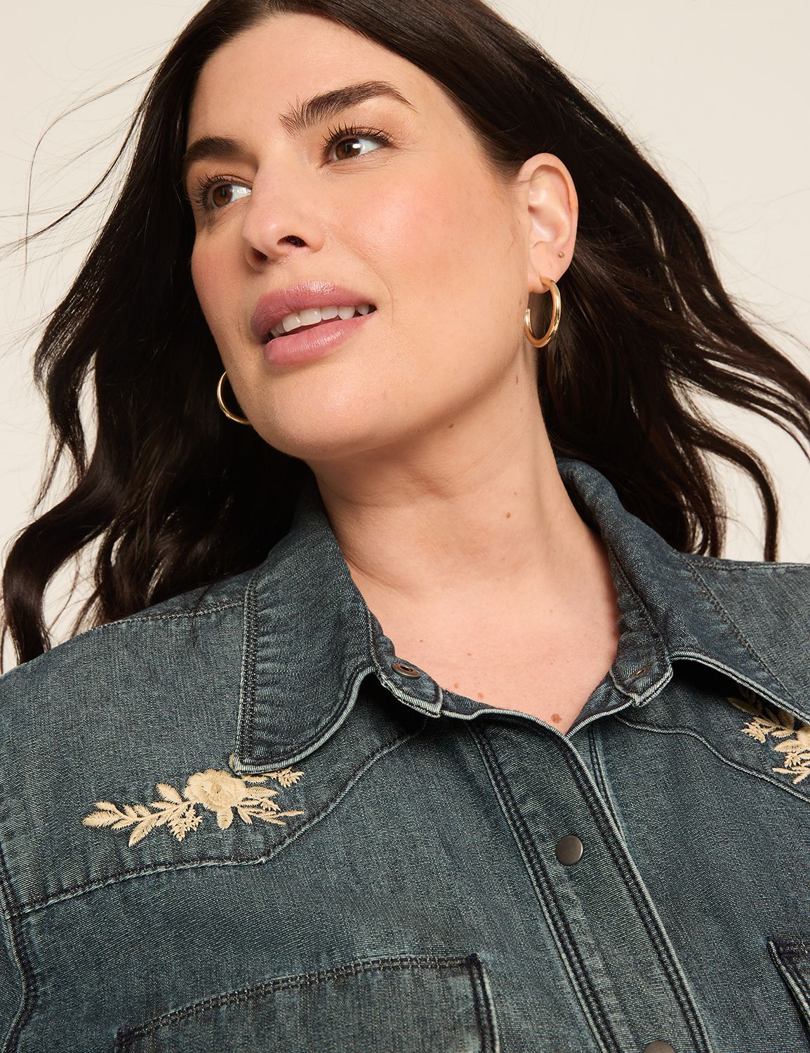 Classic LS Denim Fitted Shirt 11464 Product Image 4