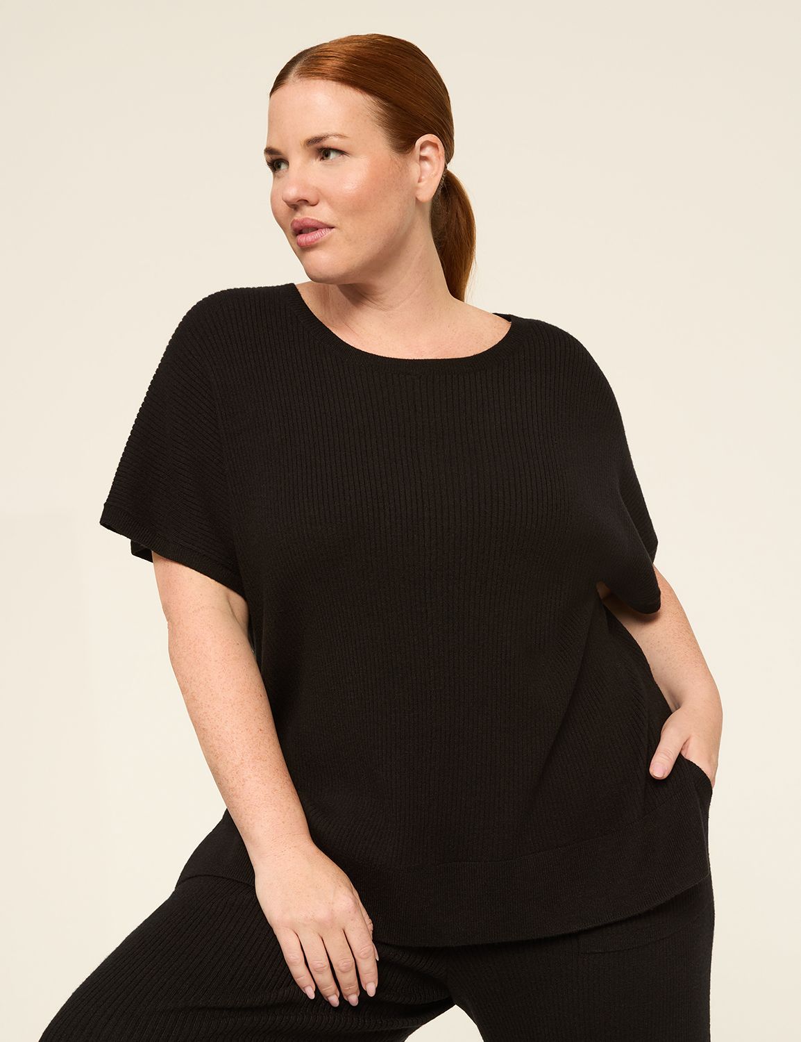 LIVI Short-Sleeve Crew-Neck Sweater