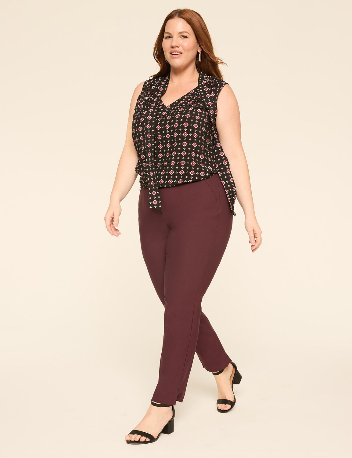 Classic Tie Neck Sleeveless Top 114 Product Image 3