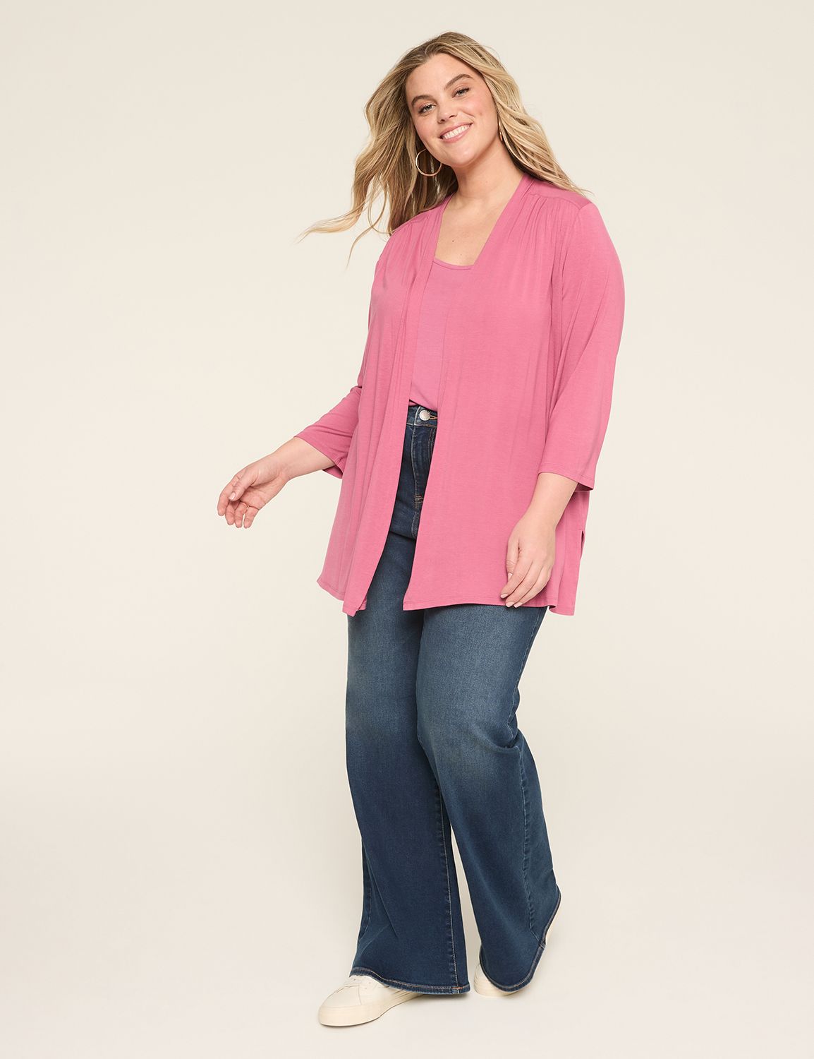 Long Sleeve Open Front Overpiece w/ Product Image 3