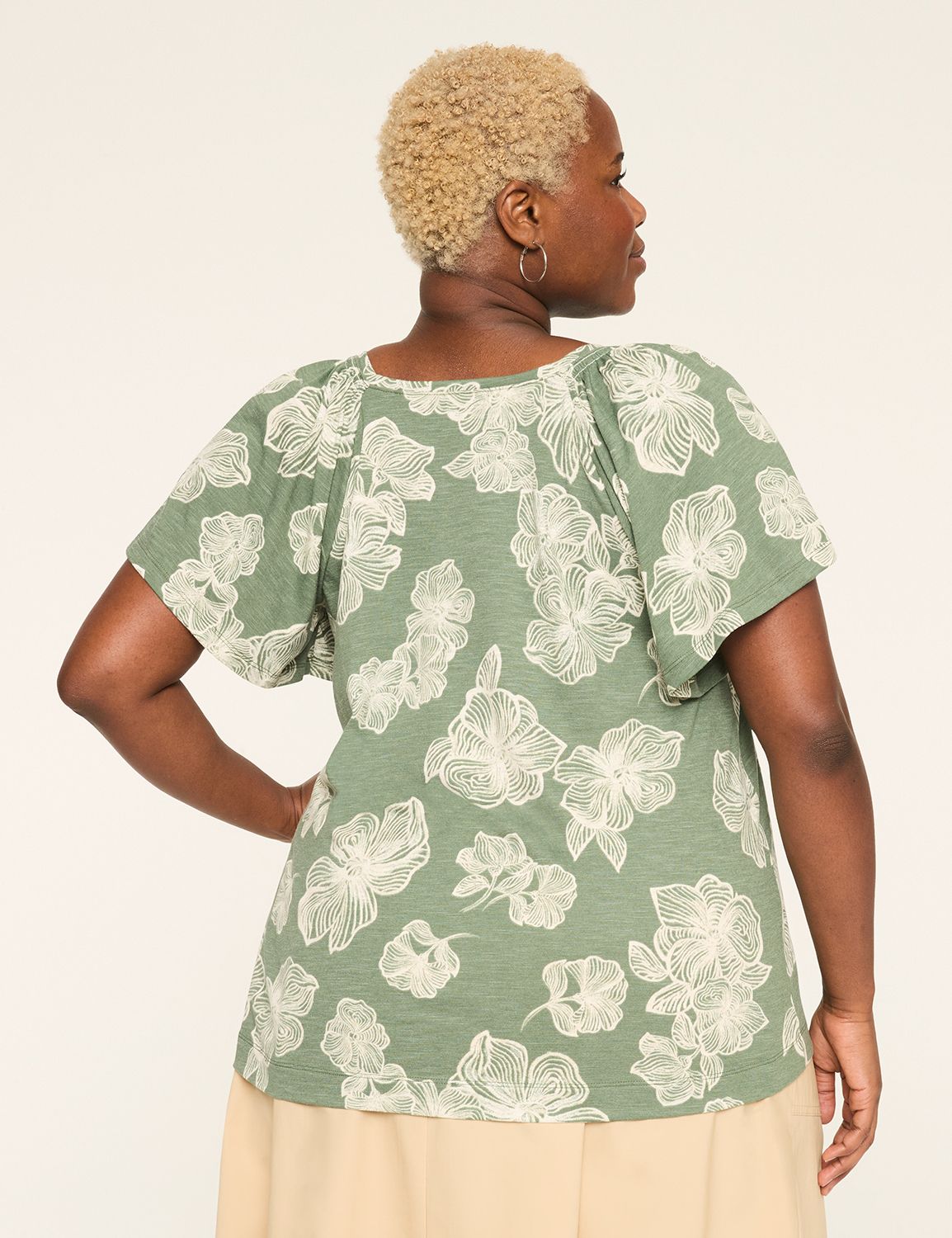 Smocked V-Neck Top